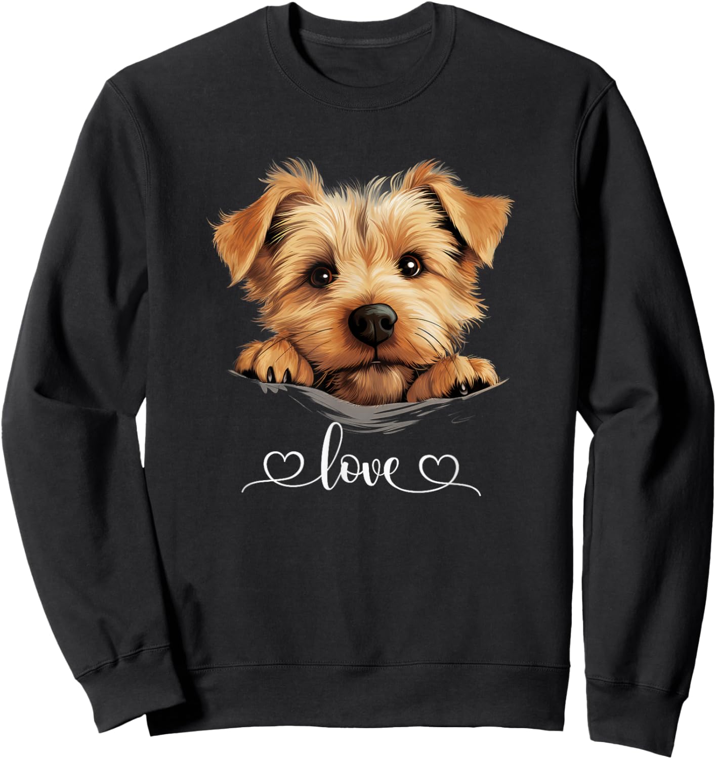 Cute Dog Graphic Love Norfolk Terrier Dog Sweatshirt - Sweatshirt | Black