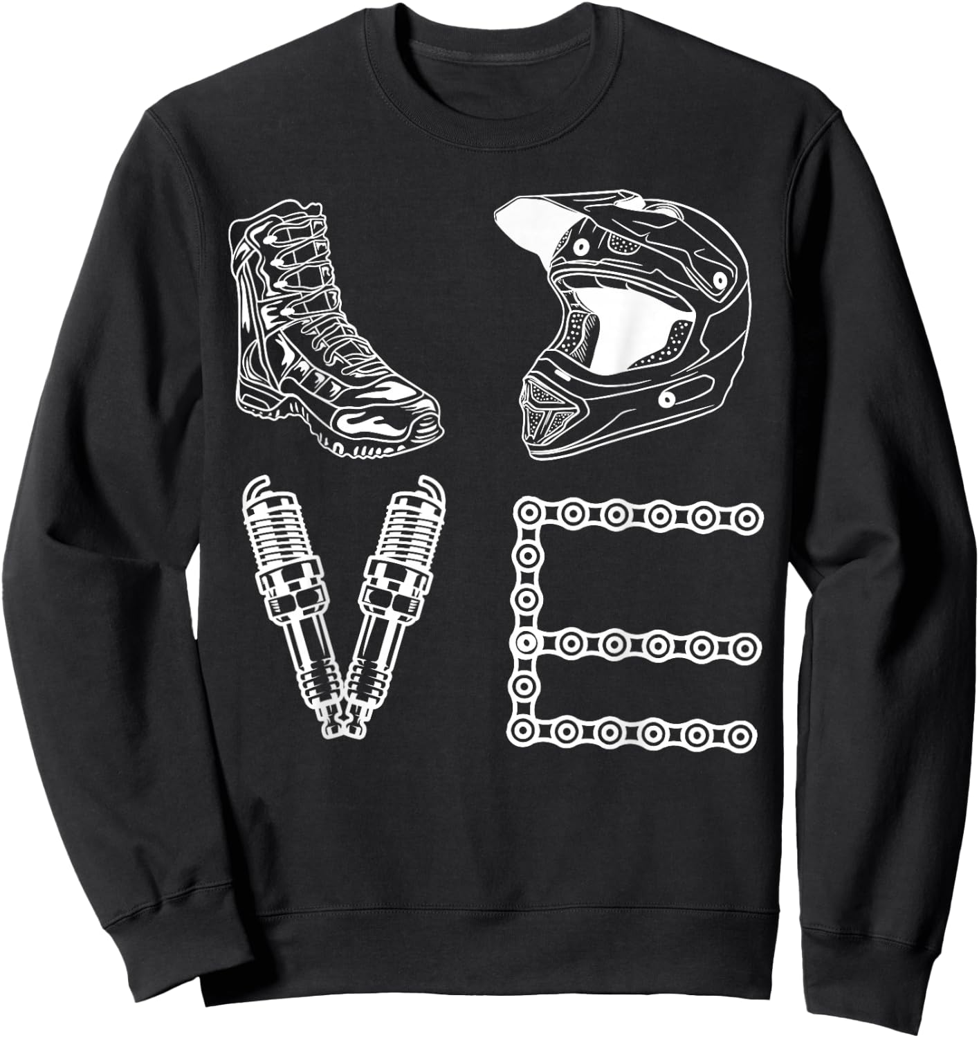 Moto Gear Race Essentials - Dirtbike Love Motocross MX Life Sweatshirt - Sweatshirt | Black