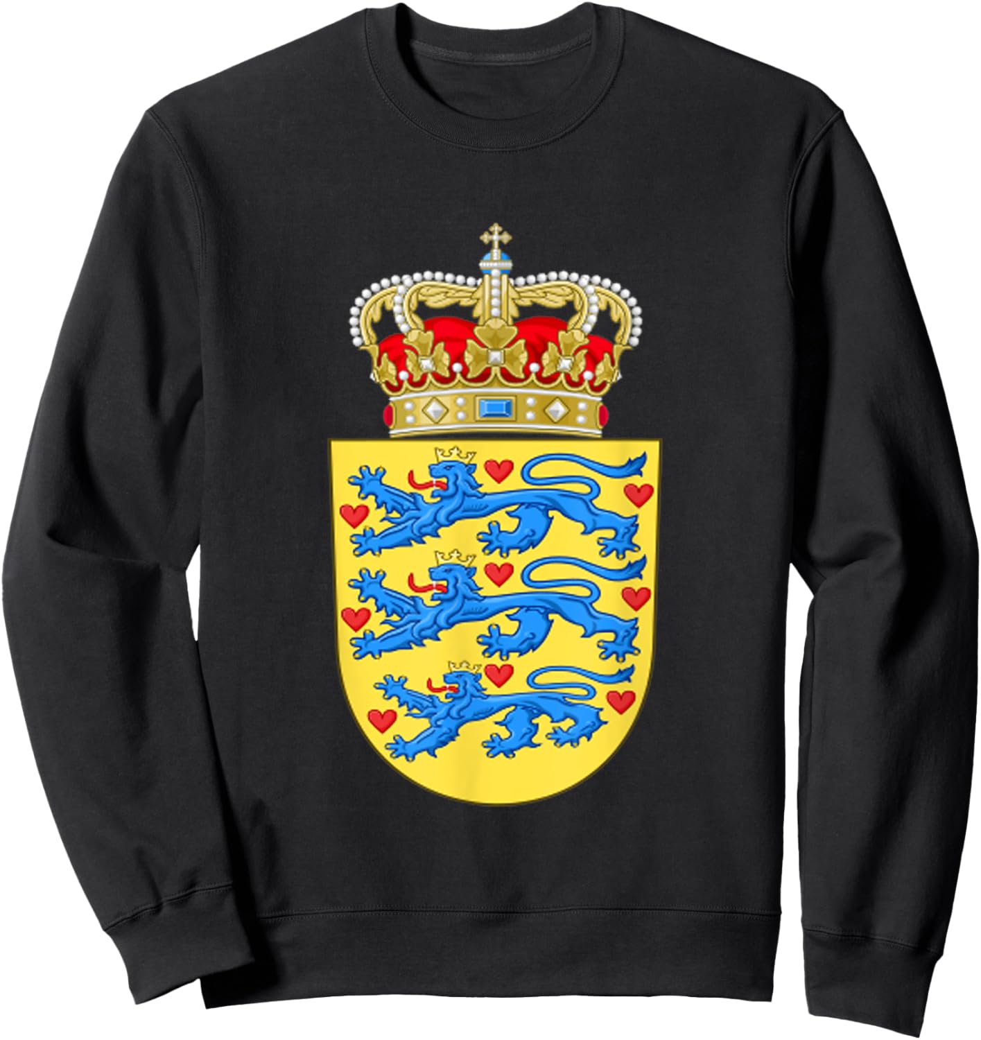 Denmark Coat Of Arms Danish Emblem Symbol Shirt Sweatshirt - Sweatshirt | Black