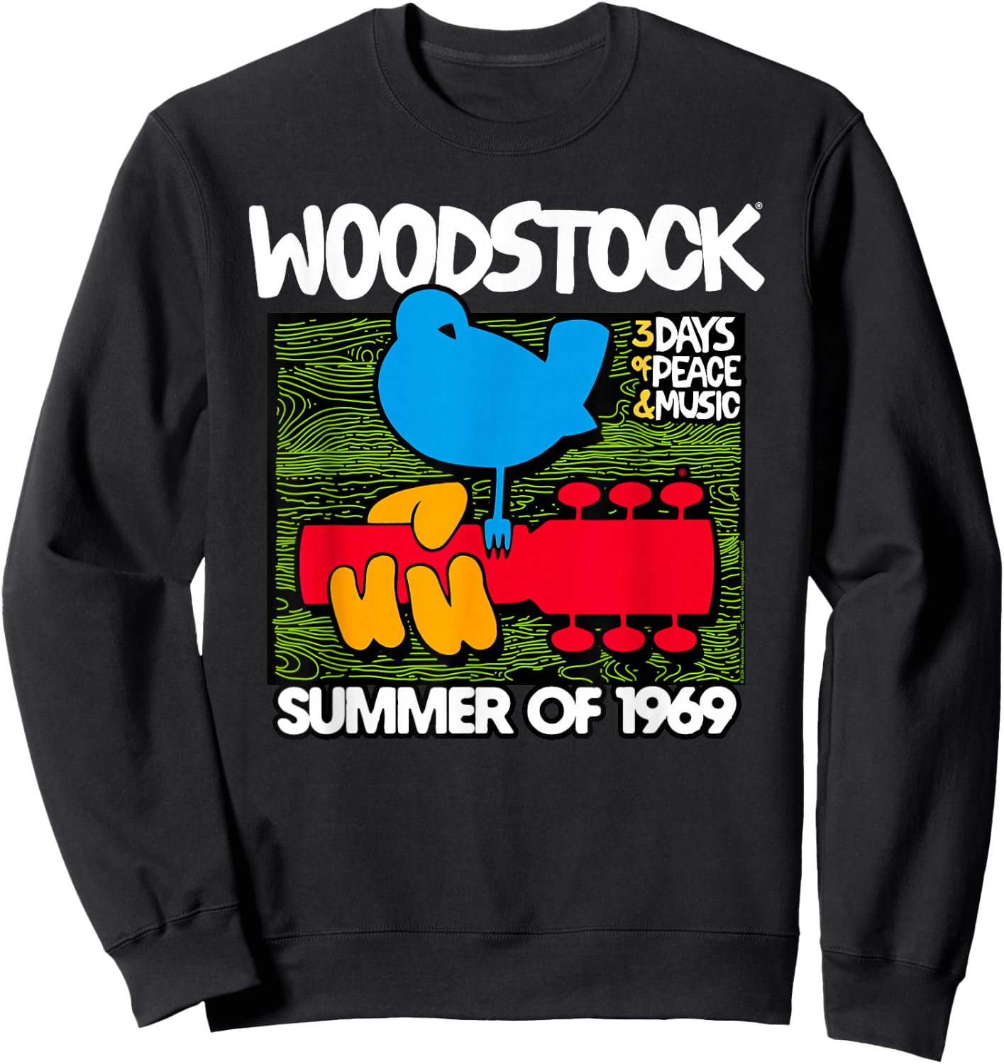 Woodstock Summer 69 Bird Logo , Black, S Sweatshirt - Sweatshirt | Black