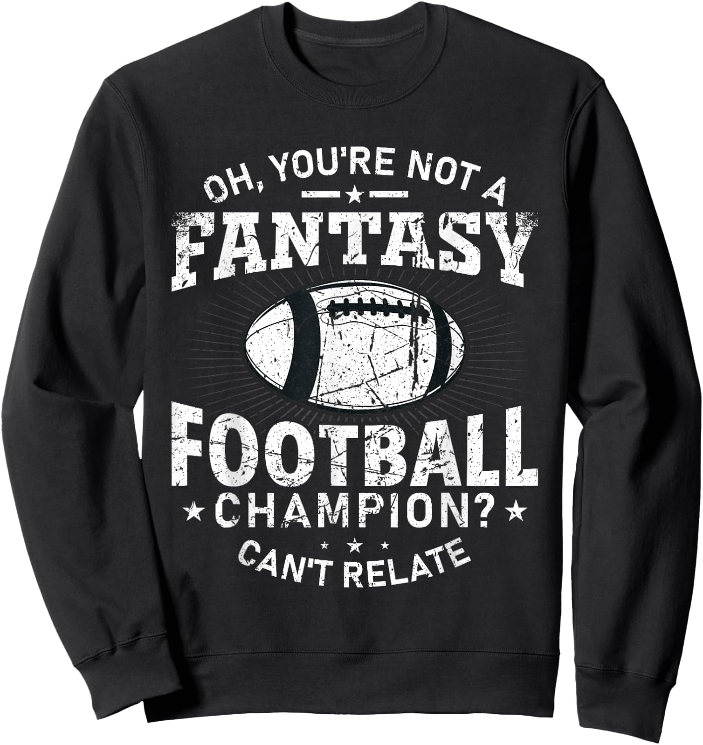 Sports Legendz -Adults Black Fantasy Football Champ Sweatshirt - Sweatshirt | Black