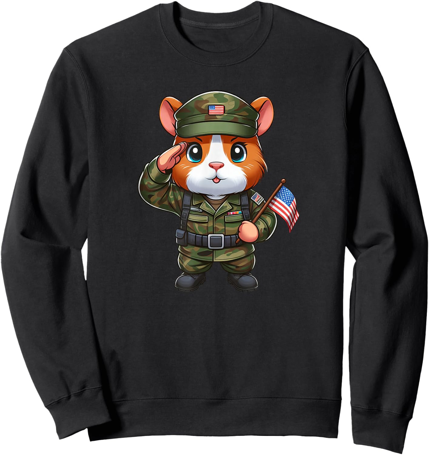 Guinea Pig Army Pet Funny Military Sweatshirt - Sweatshirt | Black