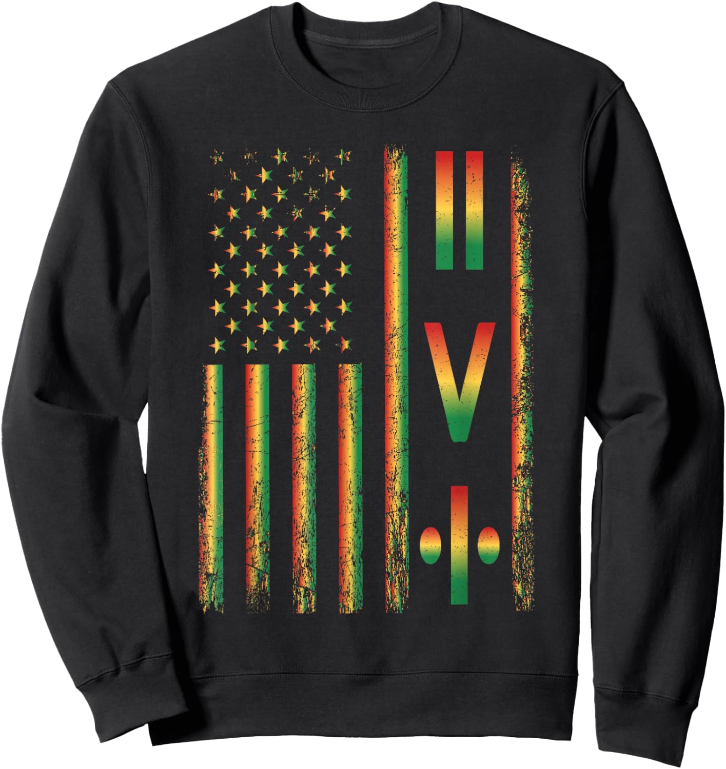 Juneteenth Equality is Greater Than Division Juneteenth Flag Sweatshirt - Sweatshirt | Black