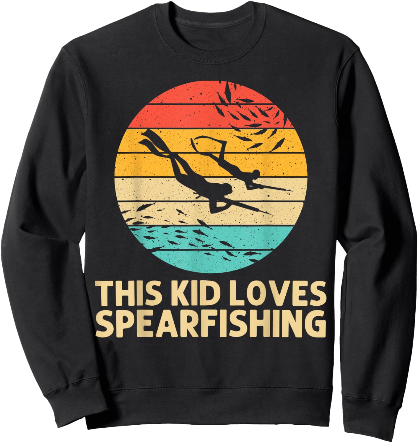 Cool Spearfishing For Kids Boys Ocean Diving Spear Fishing Sweatshirt - Sweatshirt | Black
