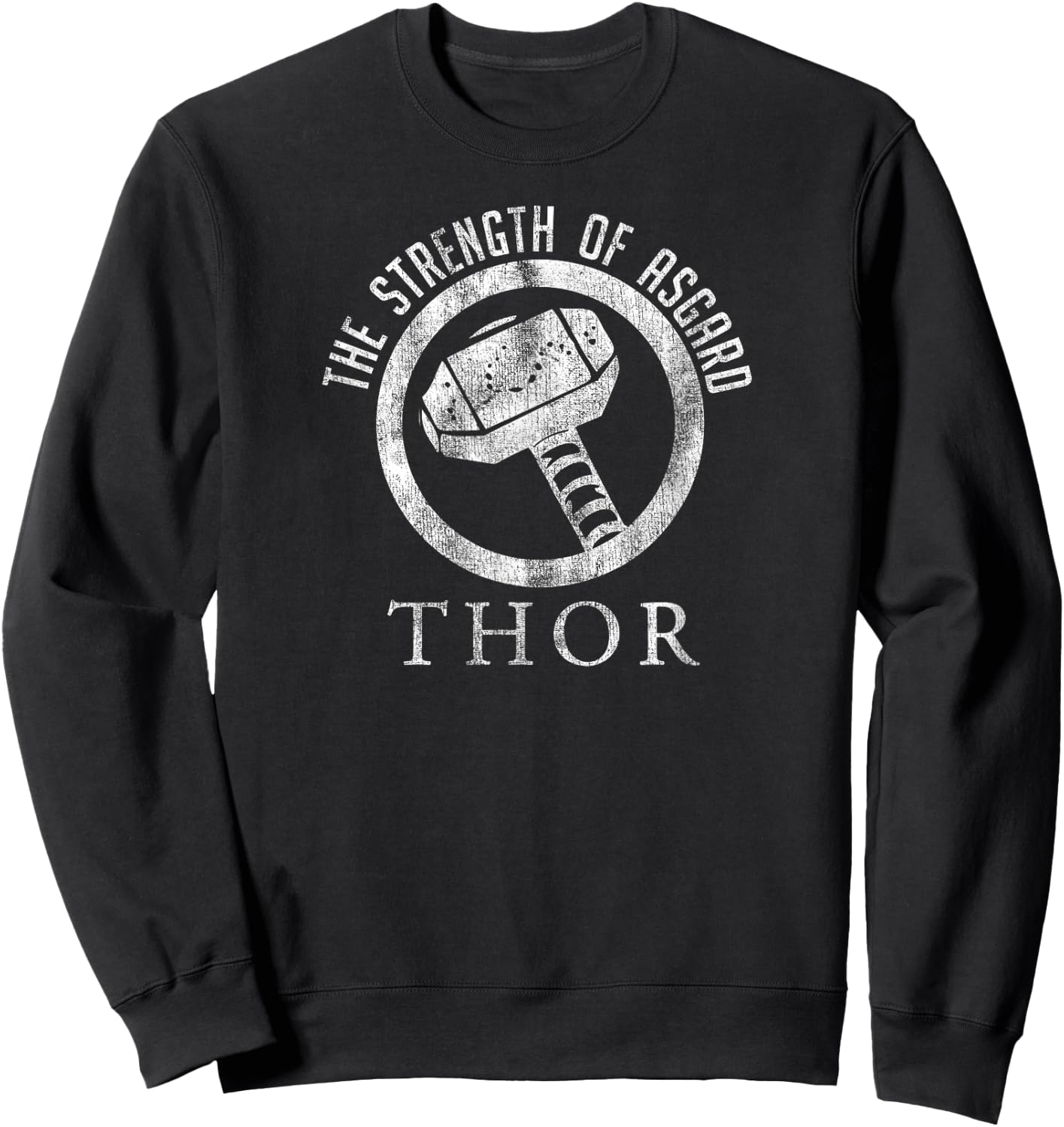 Marvel Thor The Strength Of Asgard Hammer Stamp Sweatshirt - Sweatshirt | Black