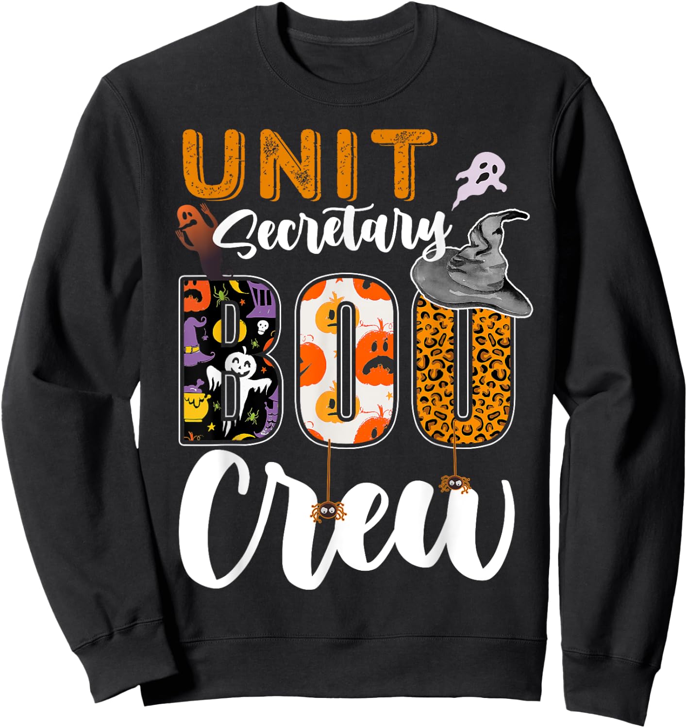 Unit Secretary Boo Crew Halloween Matching Hospital Sweatshirt - Sweatshirt | Black