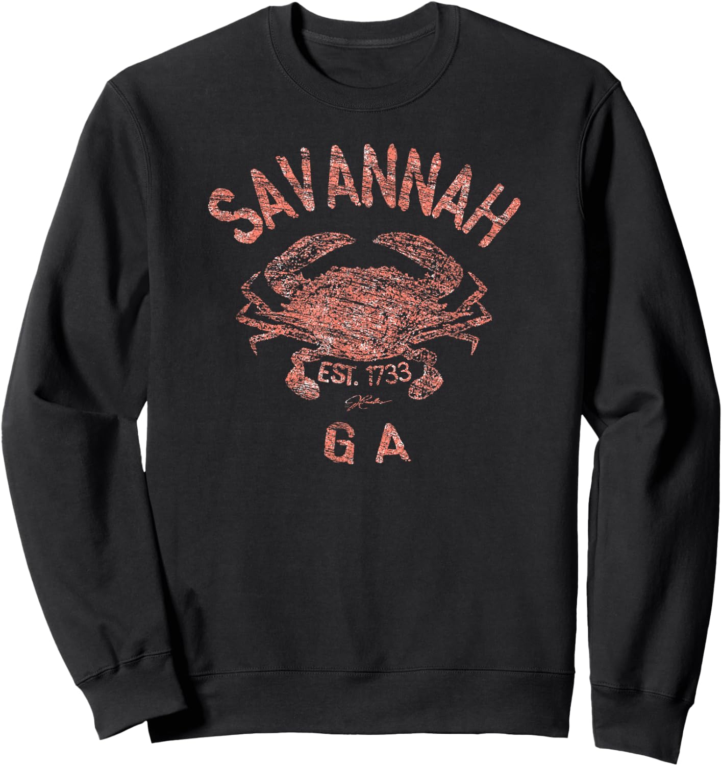 JCombs: Savannah, GA, Atlantic Blue Crab Sweatshirt - Sweatshirt | Black