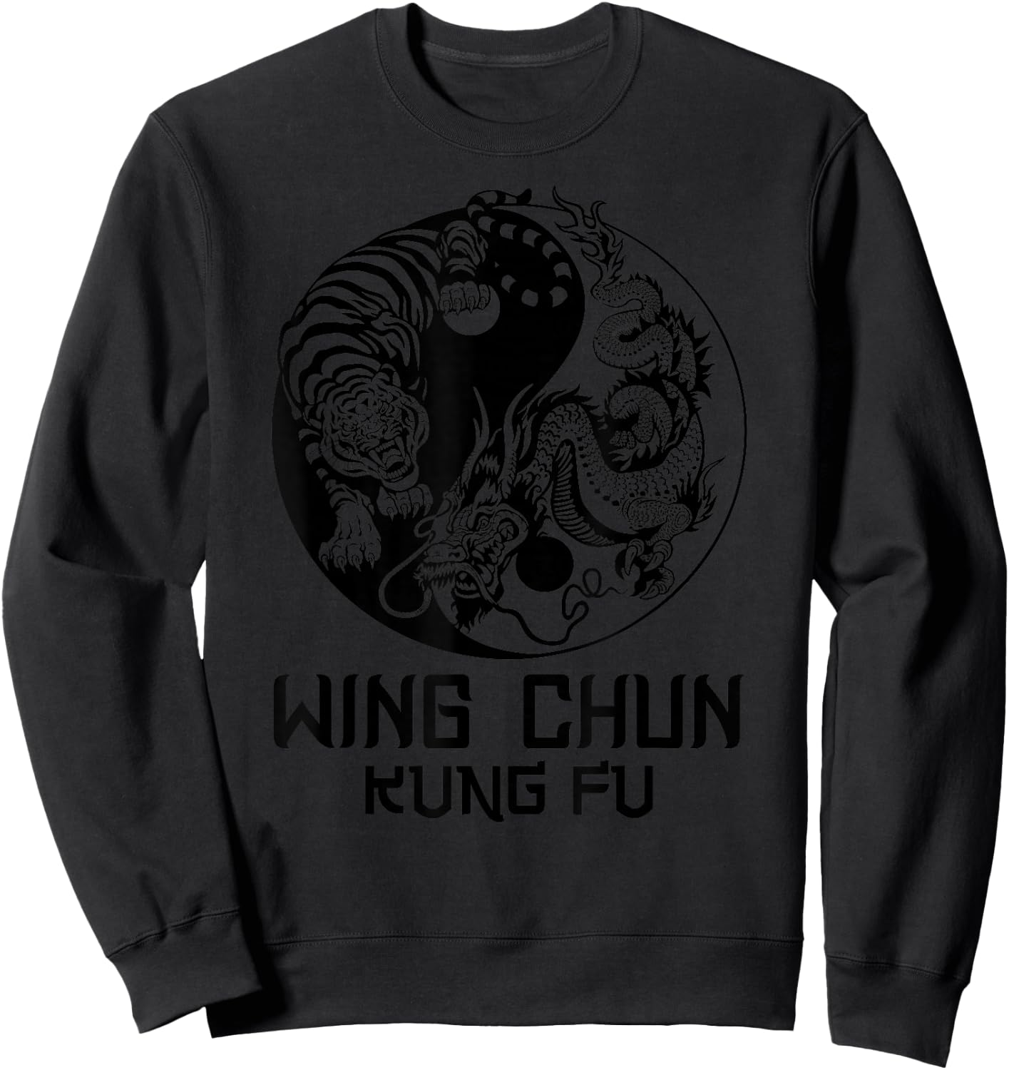 Wing Chun ying yang tiger dragon Sweatshirt - Sweatshirt | Black