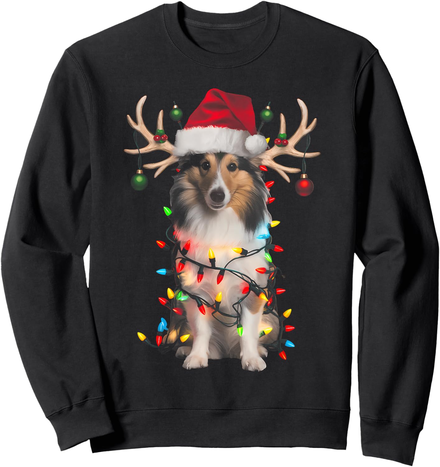 Shetland Sheepdog Christmas Tree Shirt Shetland Sheepdog Men Women Kids Sweatshirt - Sweatshirt | Black
