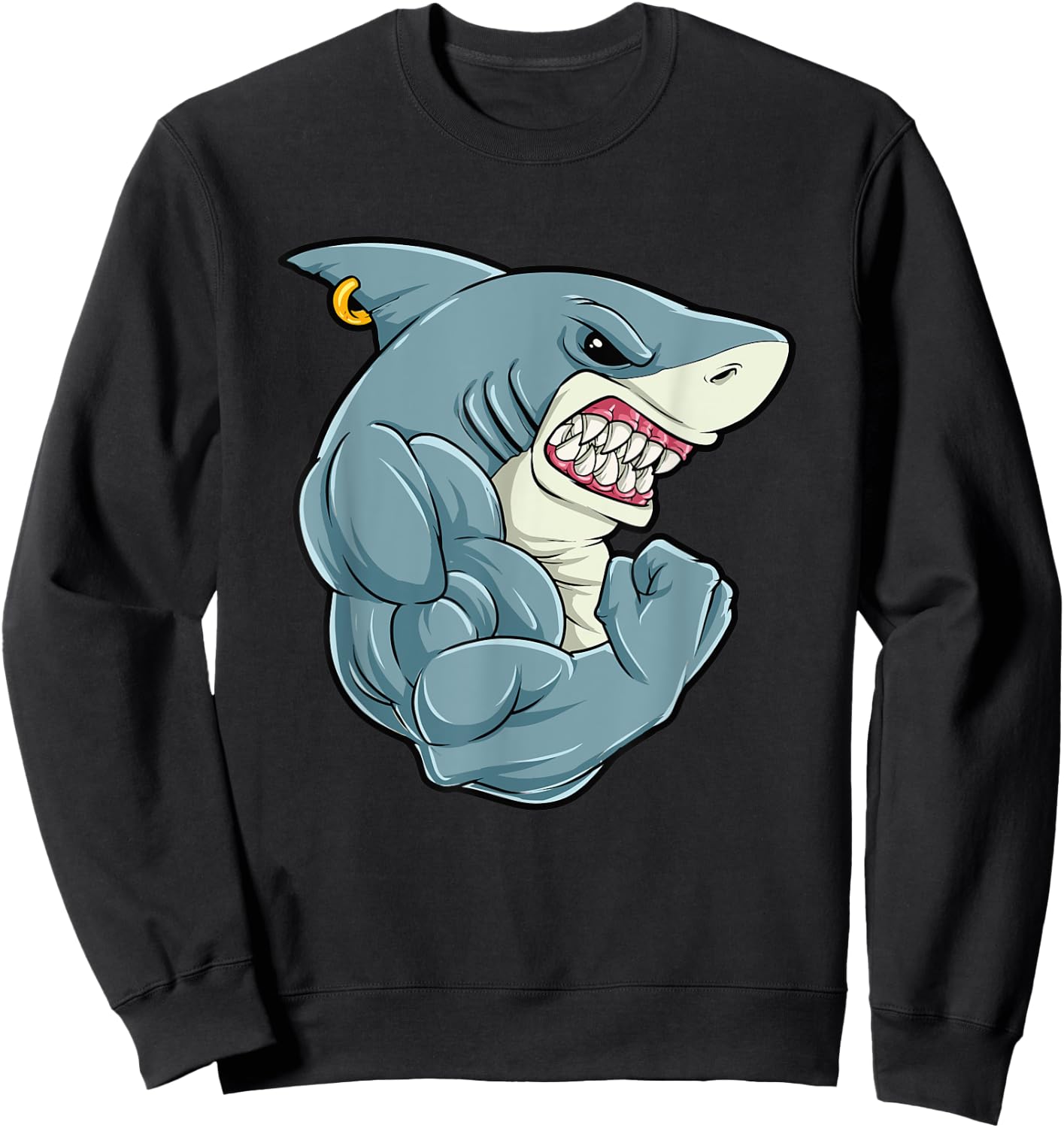 Shark At The Gym - Training Fitness Bodybuilding Health Sweatshirt - Sweatshirt | Black