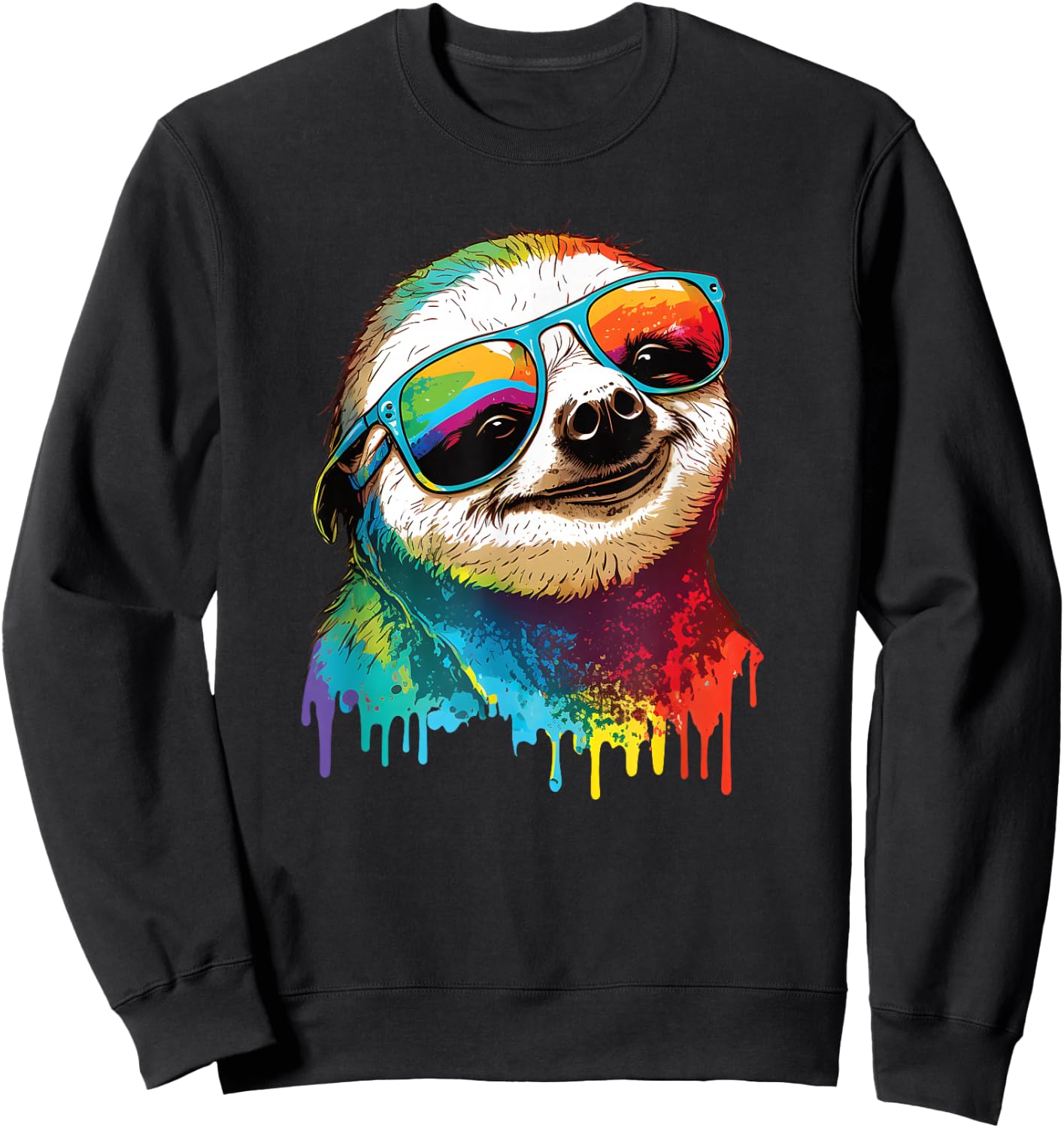 Sloth Colorful Sloth Outfit Sloth Lover Sweatshirt - Sweatshirt | Black