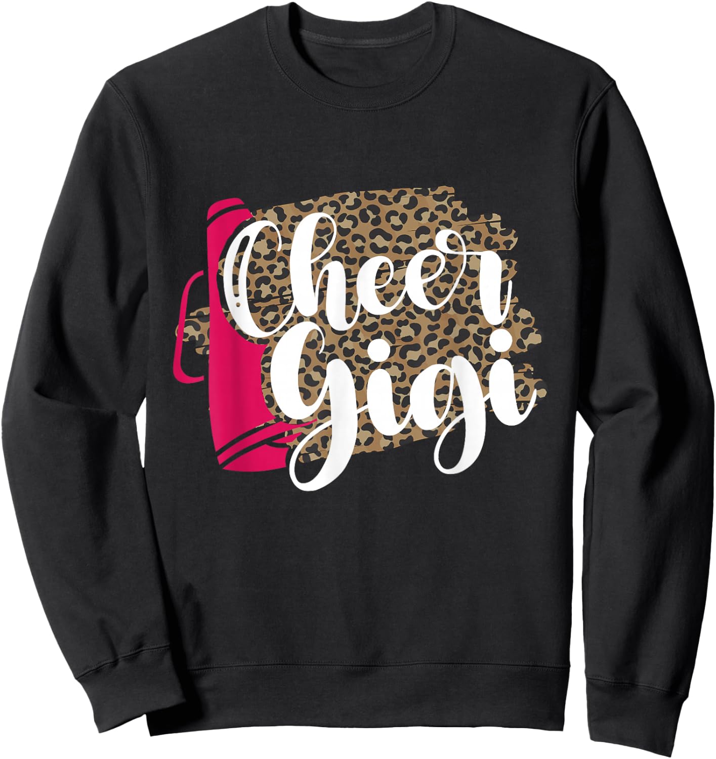 Cheer Gigi Leopard Cheerleading Gigi Of A Cheerleader Gigi Sweatshirt - Sweatshirt | Black