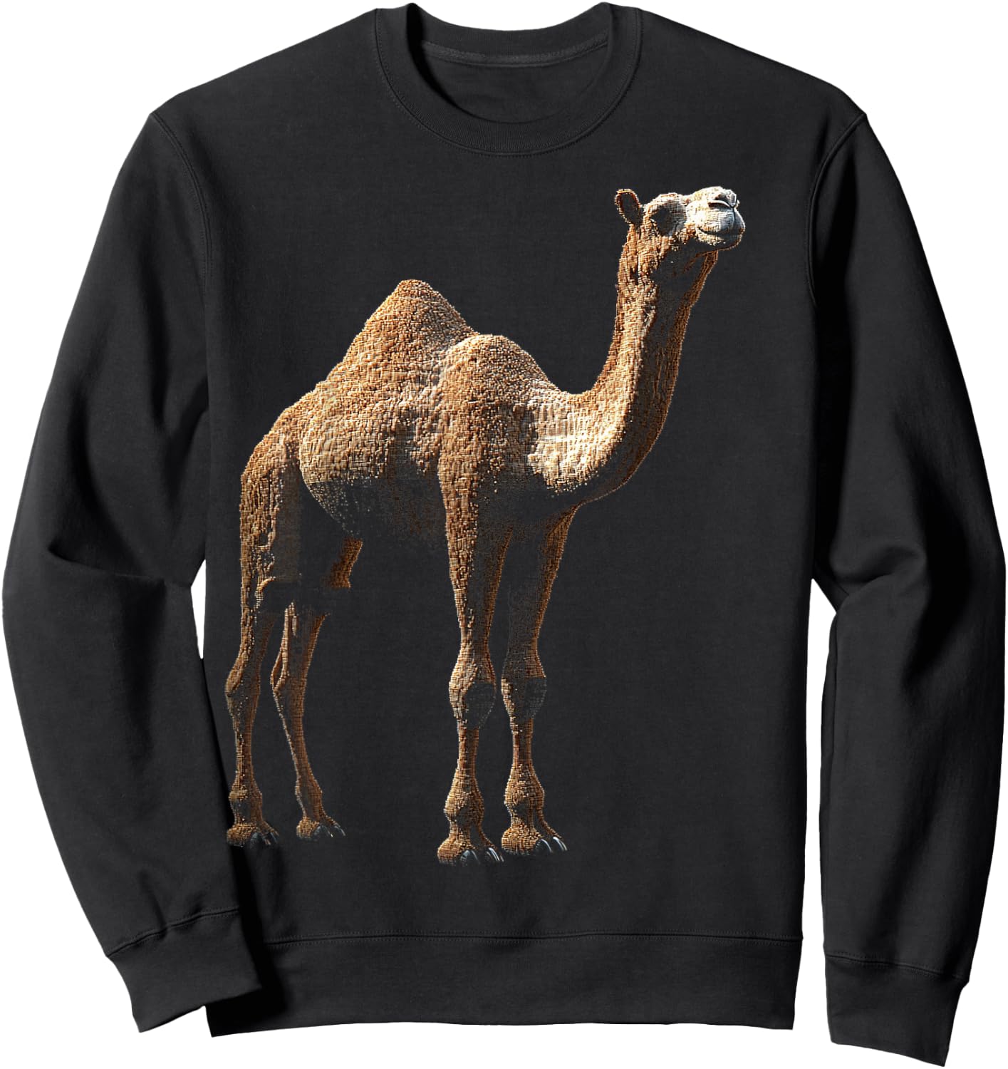 Camel Animal Motif Illustration Camel Sweatshirt - Sweatshirt | Black