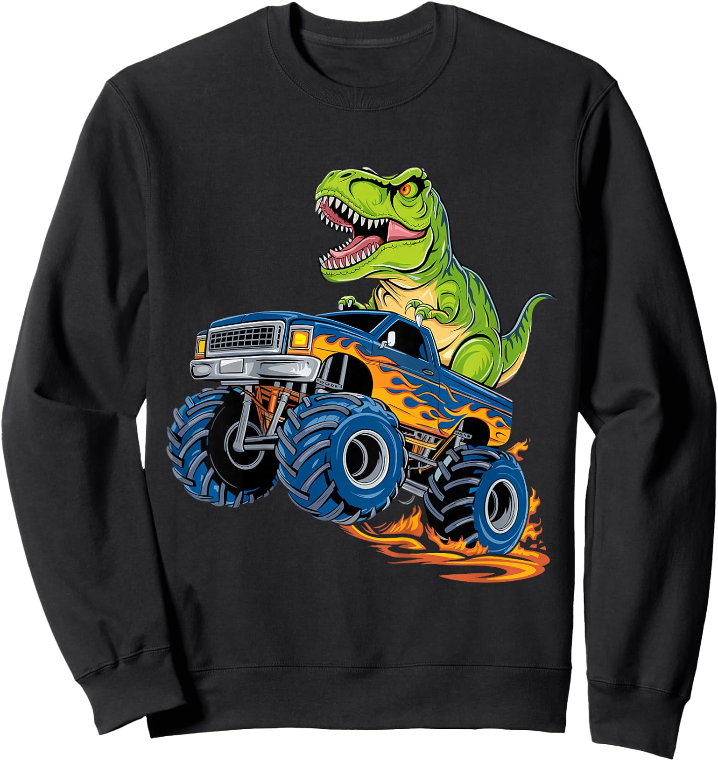Monster Truck Dinosaur Sweatshirt - Sweatshirt | Black