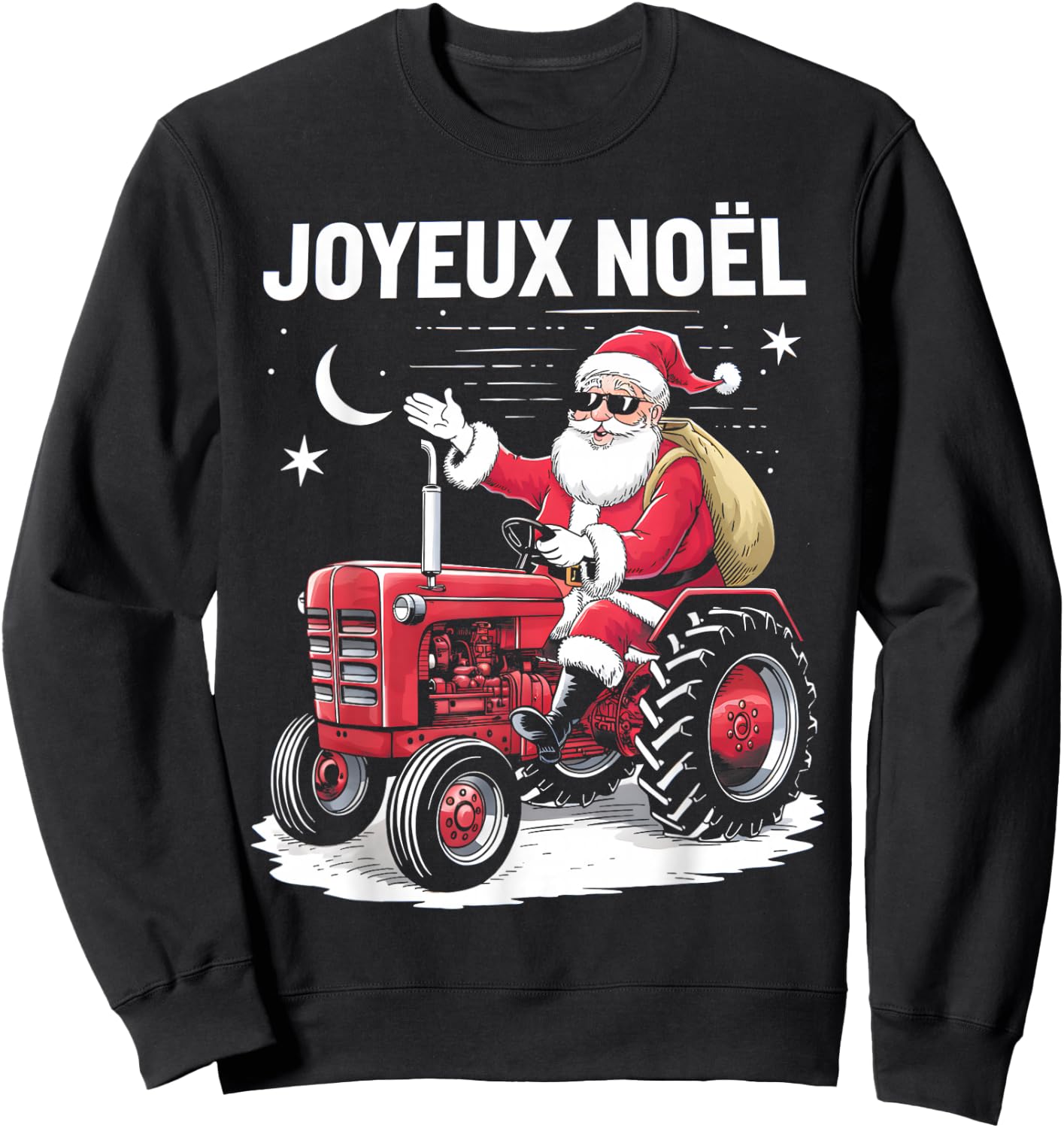 Merry Christmas Santa Claus Tractor Farmer Humor Dad Christmas , Black, S Sweatshirt - Sweatshirt | Black