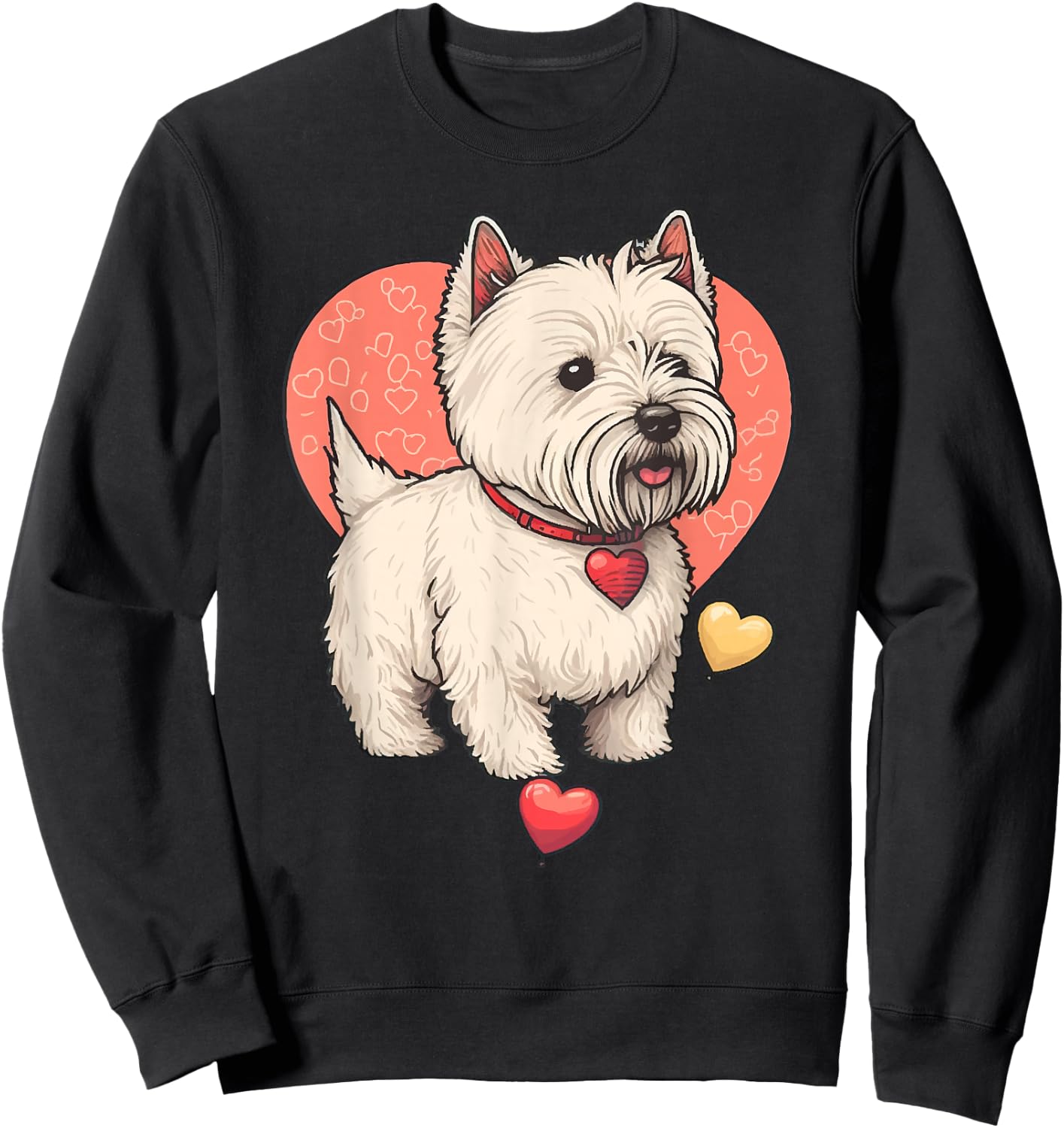 I Love My West Highland Terrier Westie Dog Valentines Day Sweatshirt - Sweatshirt | Black