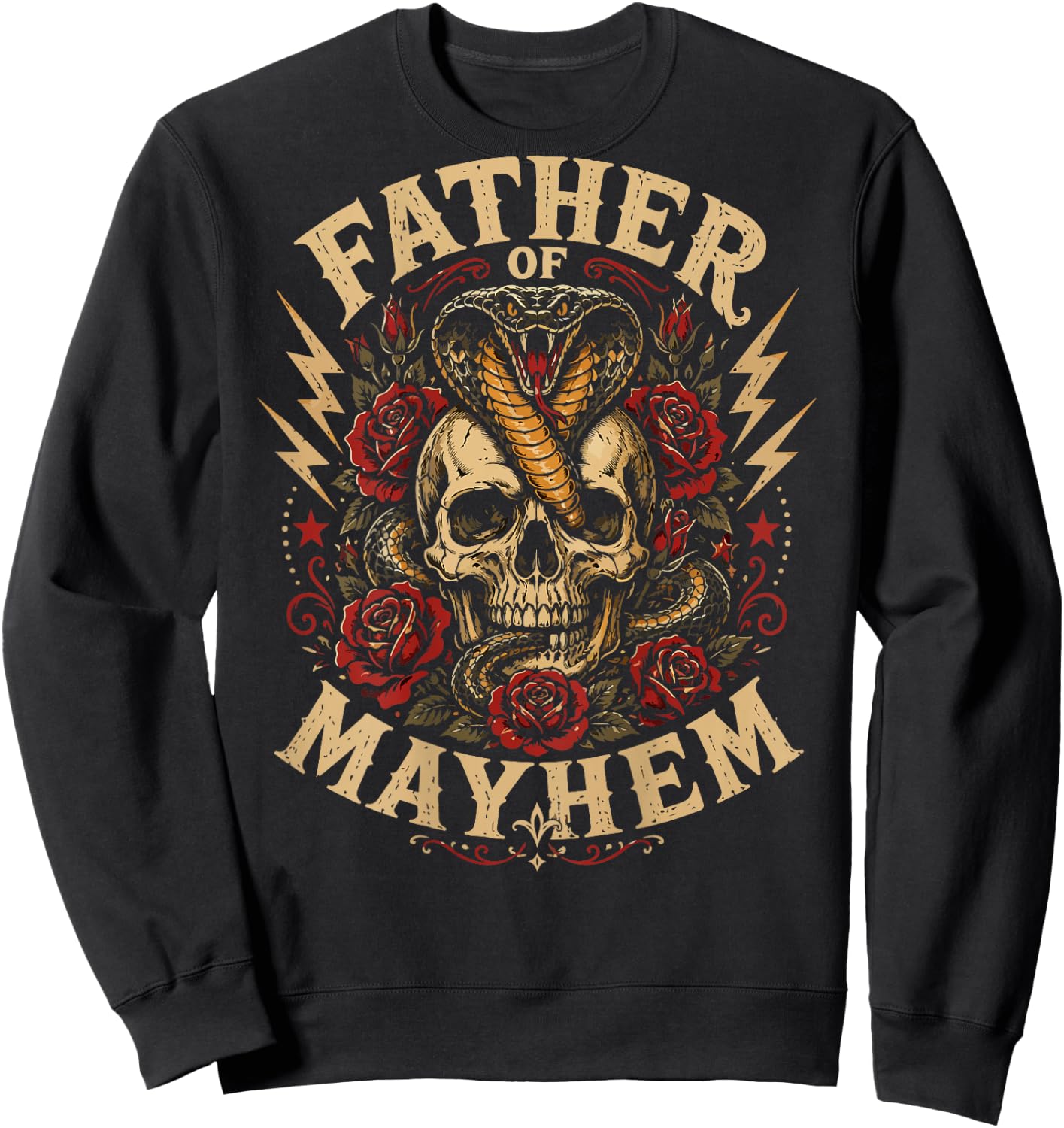 Father of Mayhem Matching Family (on Back) Sweatshirt - Sweatshirt | Black