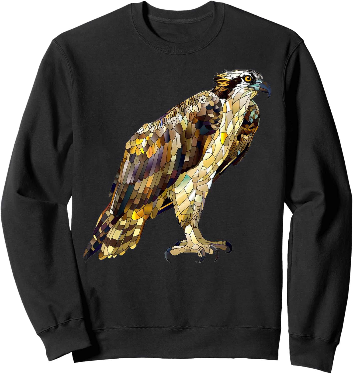 Osprey Bird Stained Glass Sweatshirt - Sweatshirt | Black
