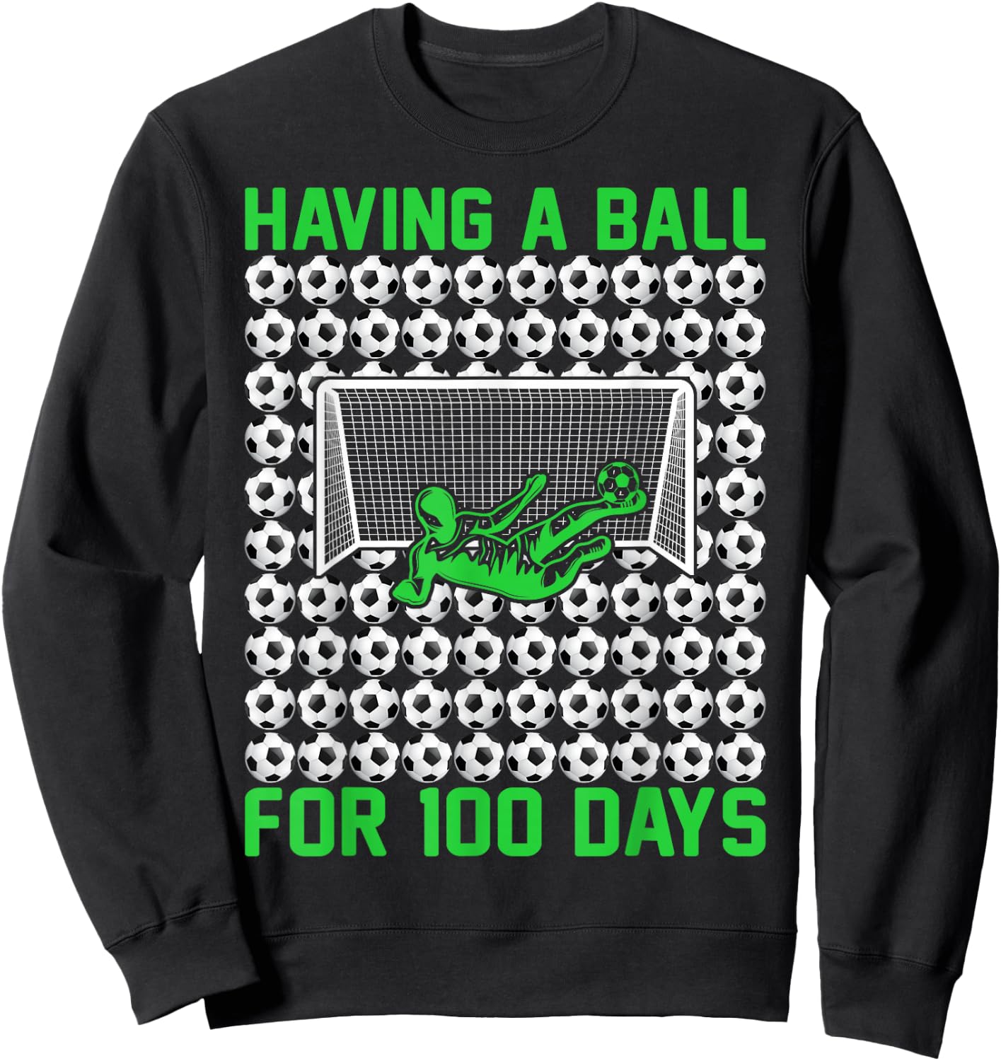 100 Days Of School Soccer 100th Day Of School For Boys Kids Sweatshirt - Sweatshirt | Black