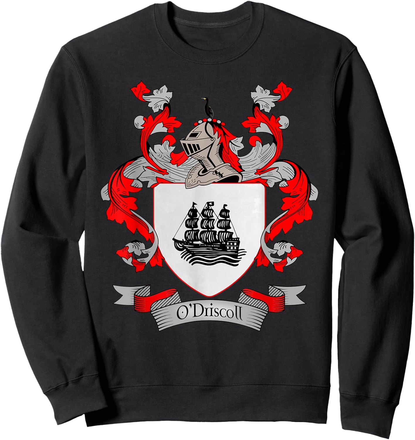 O'Driscoll Coat of Arms | O'Driscoll Surname Family Crest Sweatshirt - Sweatshirt | Black