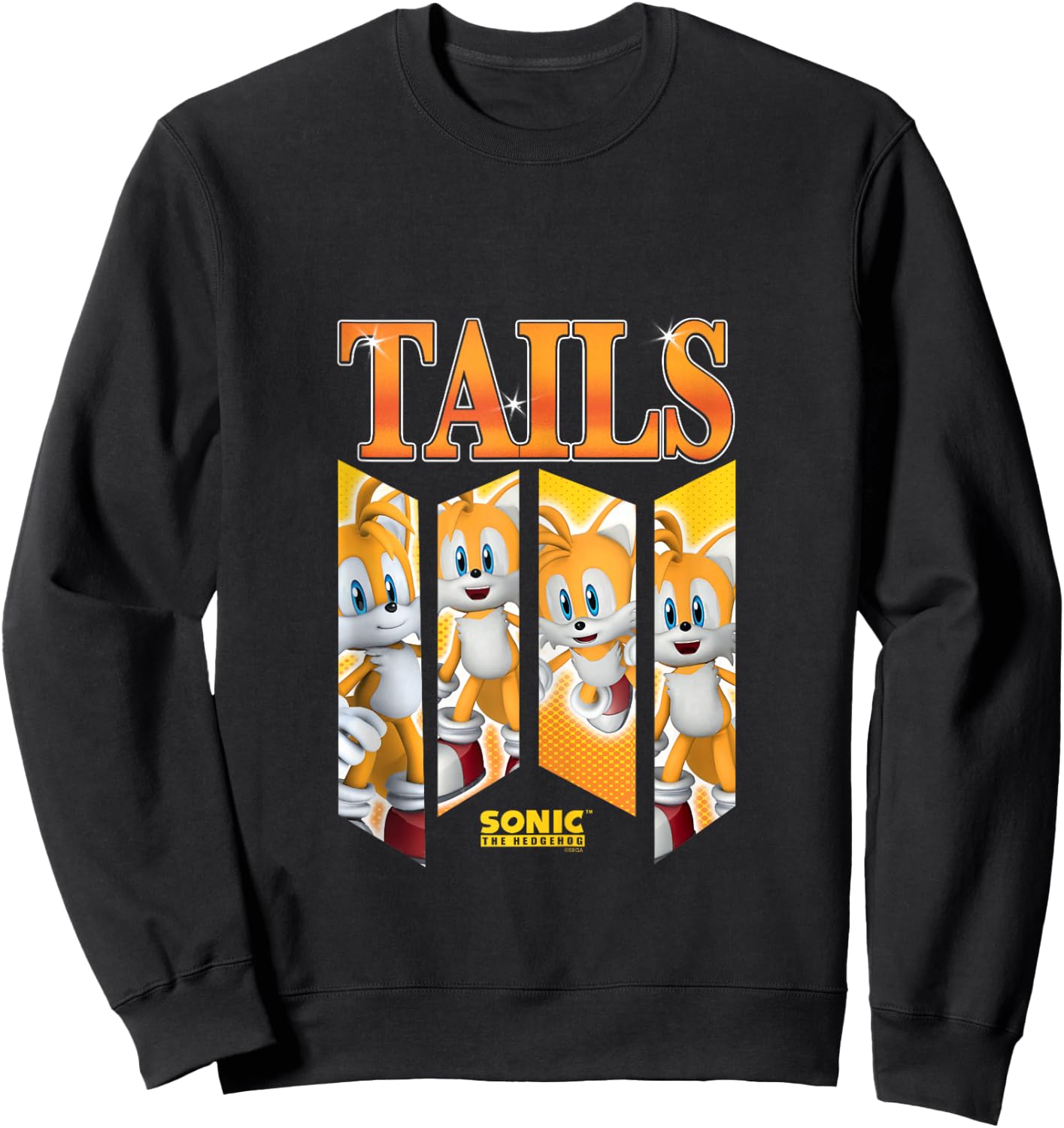 Sonic The Hedgehog Tails Speed & Shine Panels Sweatshirt - Sweatshirt | Black