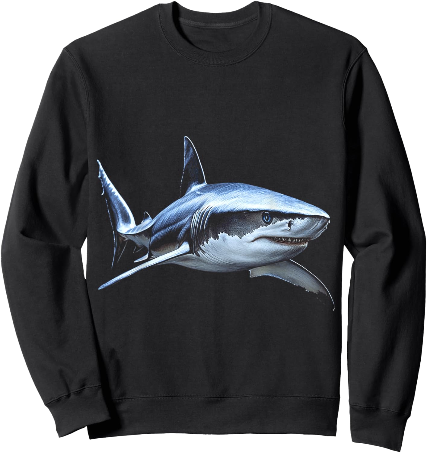Shark Animal Blue Eyes Artwork Shark , black Sweatshirt - Sweatshirt | Black