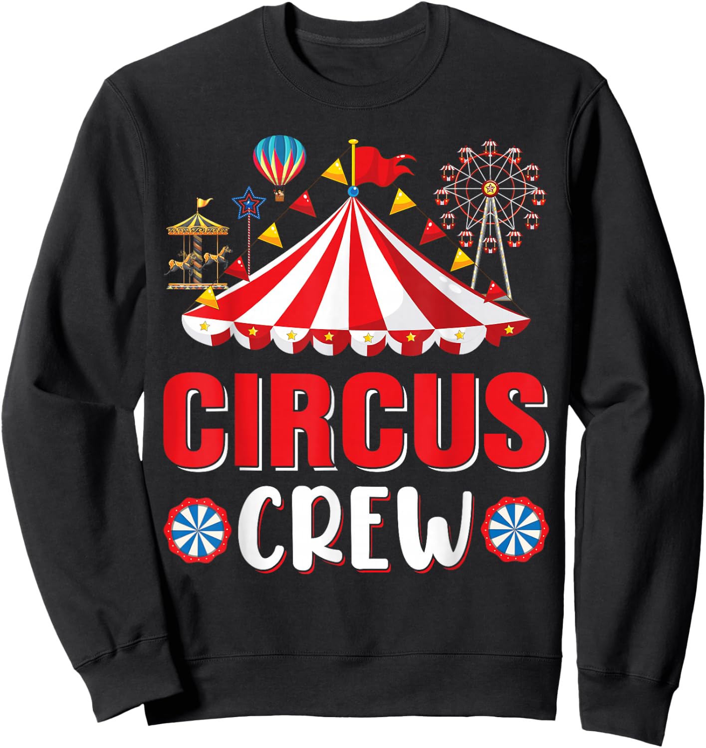 Circus Crew Zirkus-Mitarbeiter-Kostüm, Zirkus-Mottoparty (Schwarz, S) Sweatshirt - Sweatshirt | Black