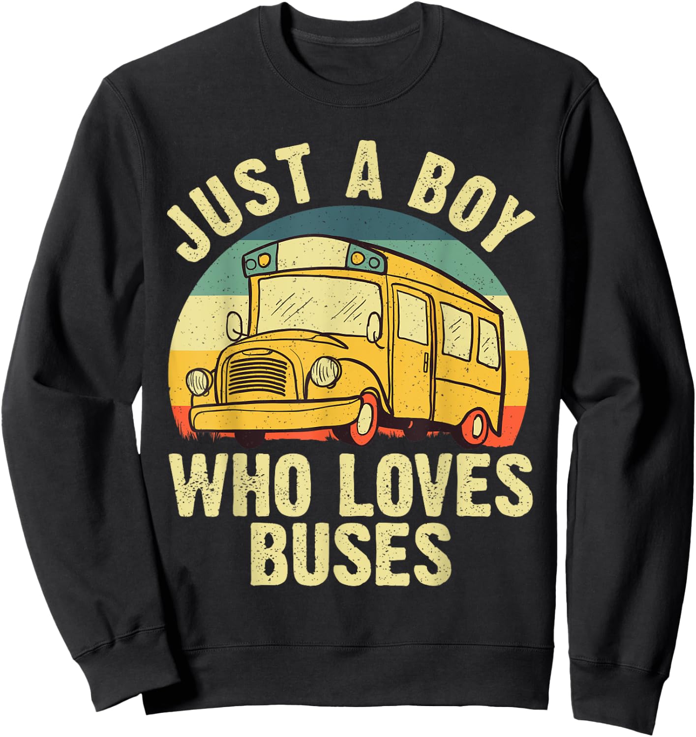 Best School Bus For Boys Kids Toddler Yellow Bus Lover Buses Sweatshirt - Sweatshirt | Black