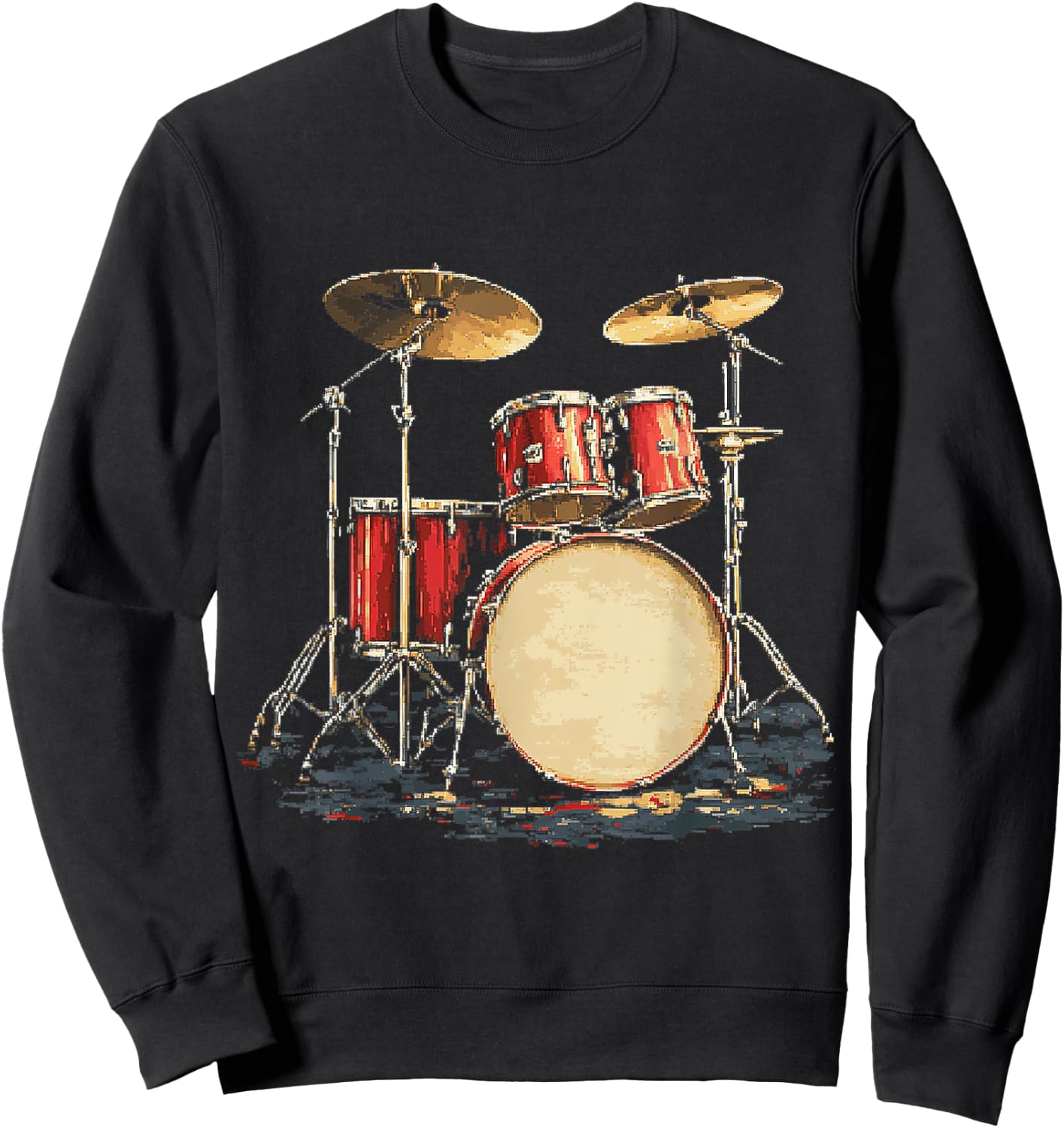 Musical Instrument Drum Set , Black, S Sweatshirt - Sweatshirt | Black