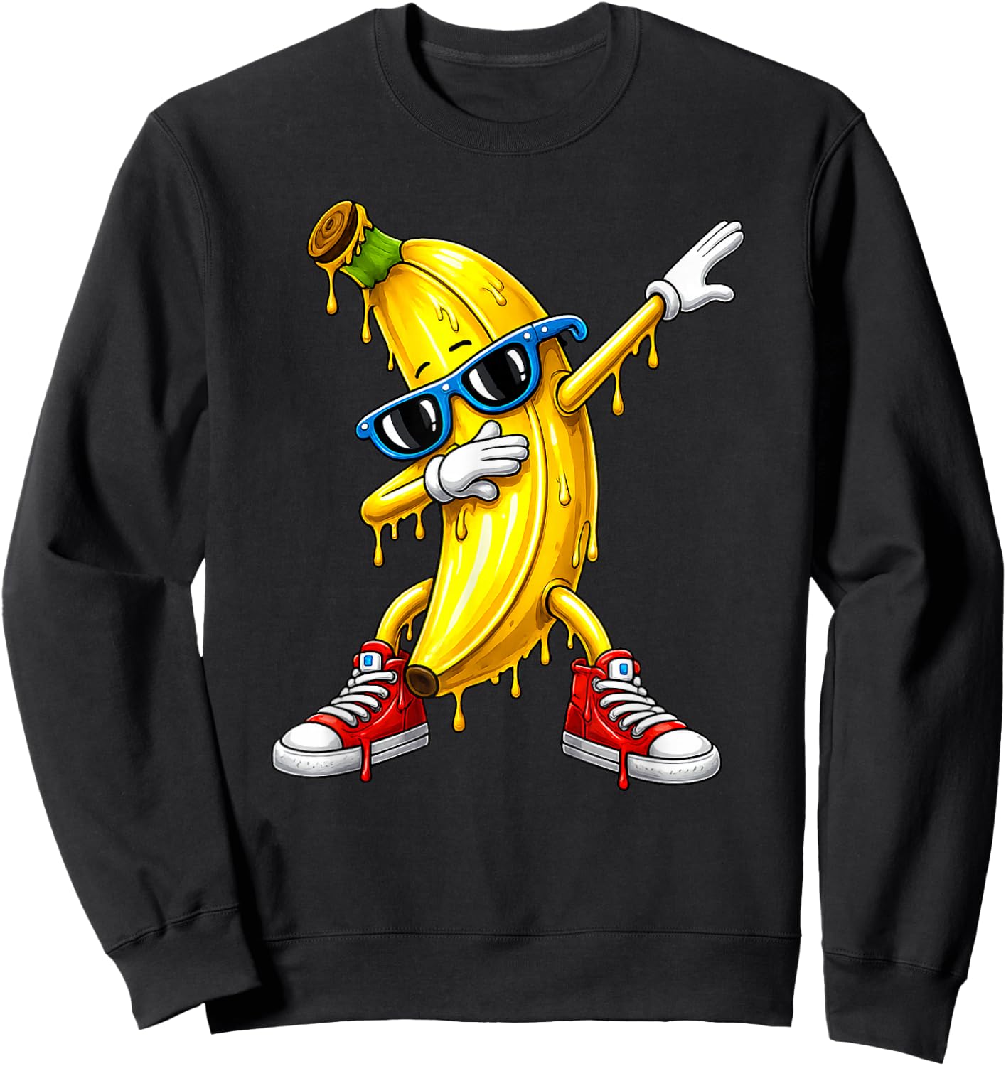 Funny Dabbing Banana Lover USA Drip Kids Boys Youth Sweatshirt - Sweatshirt | Black