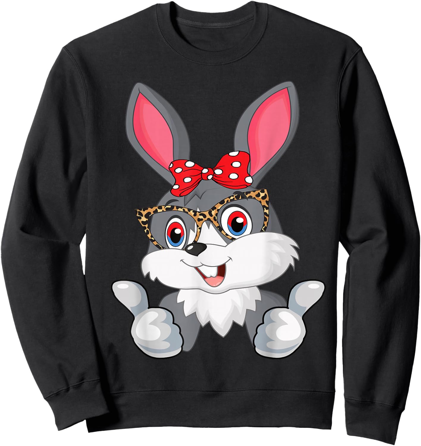 Easter Bunny Easter Gift Girls Women Children Easter , black Sweatshirt - Sweatshirt | Black