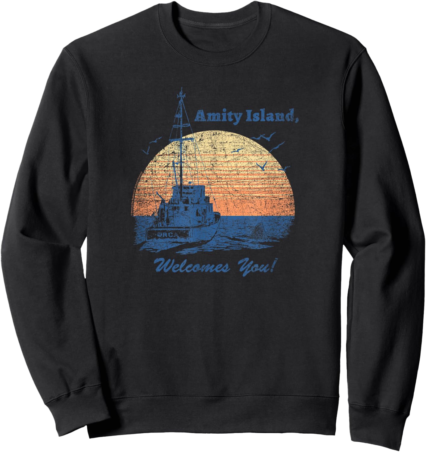 Jaws Vintage Amity Island , Black, S Sweatshirt - Sweatshirt | Black