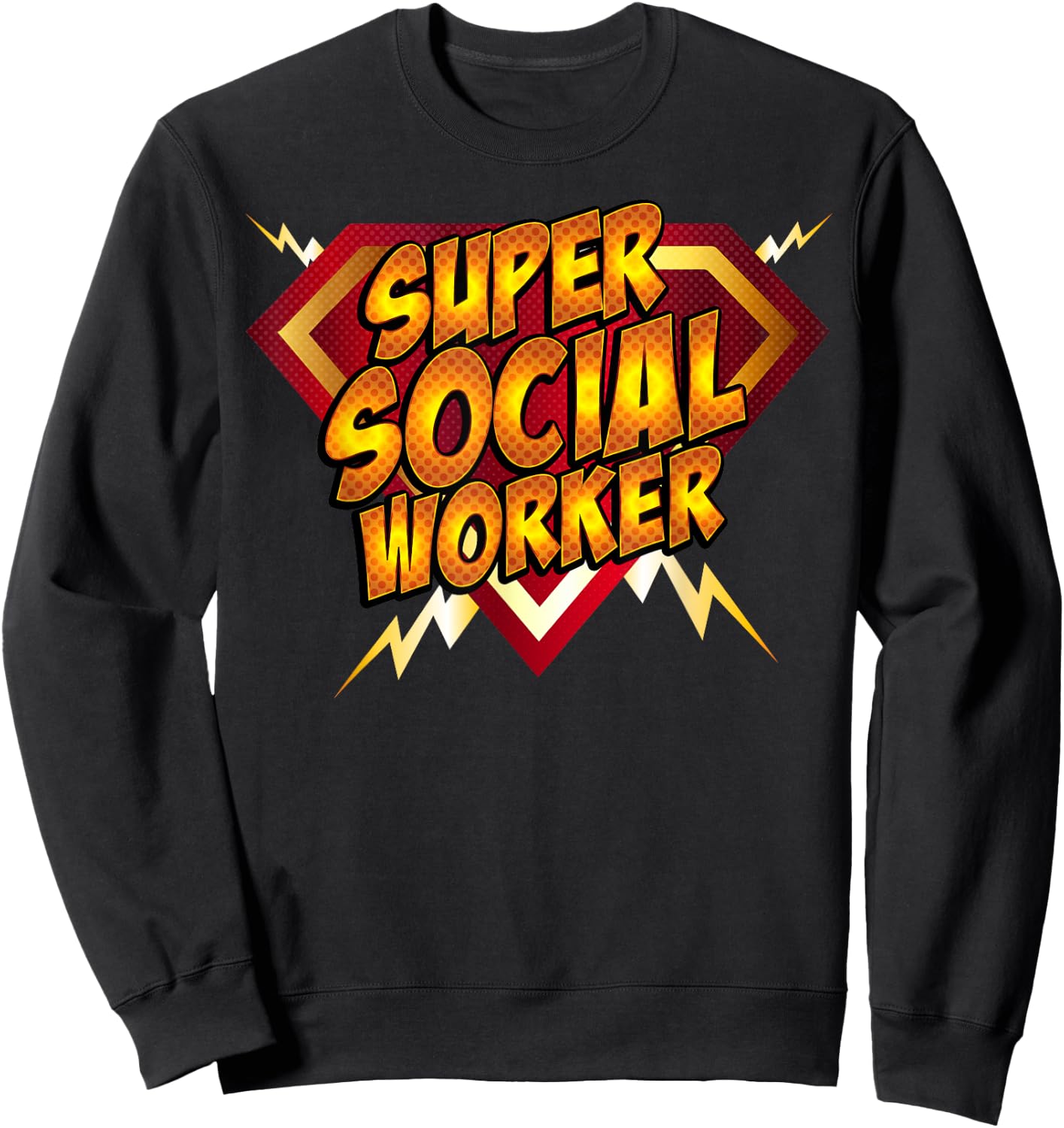 Super Social Worker Superhero Style Caseworker Gift Sweatshirt - Sweatshirt | Black