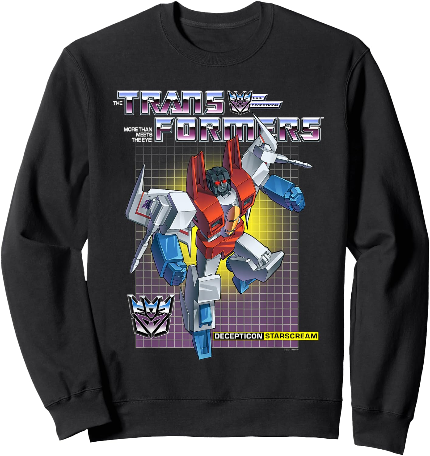 Transformers Decepticon Starscream , Herren, -Erwachsene, Kurzarm, Schwarz, S, Klassisch, Cartoon, Offiziell lizenziert, Klassische Passform, Imported Sweatshirt - Sweatshirt | Black