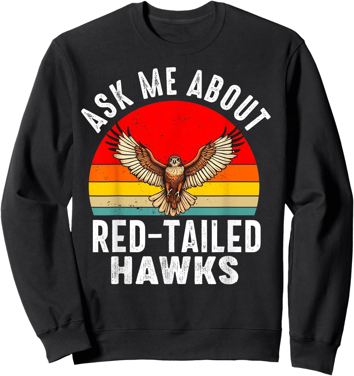Red Tailed Hawk Chickenhawk Harlan's Hawk Buteo Jamaicensis Sweatshirt - Sweatshirt | Black