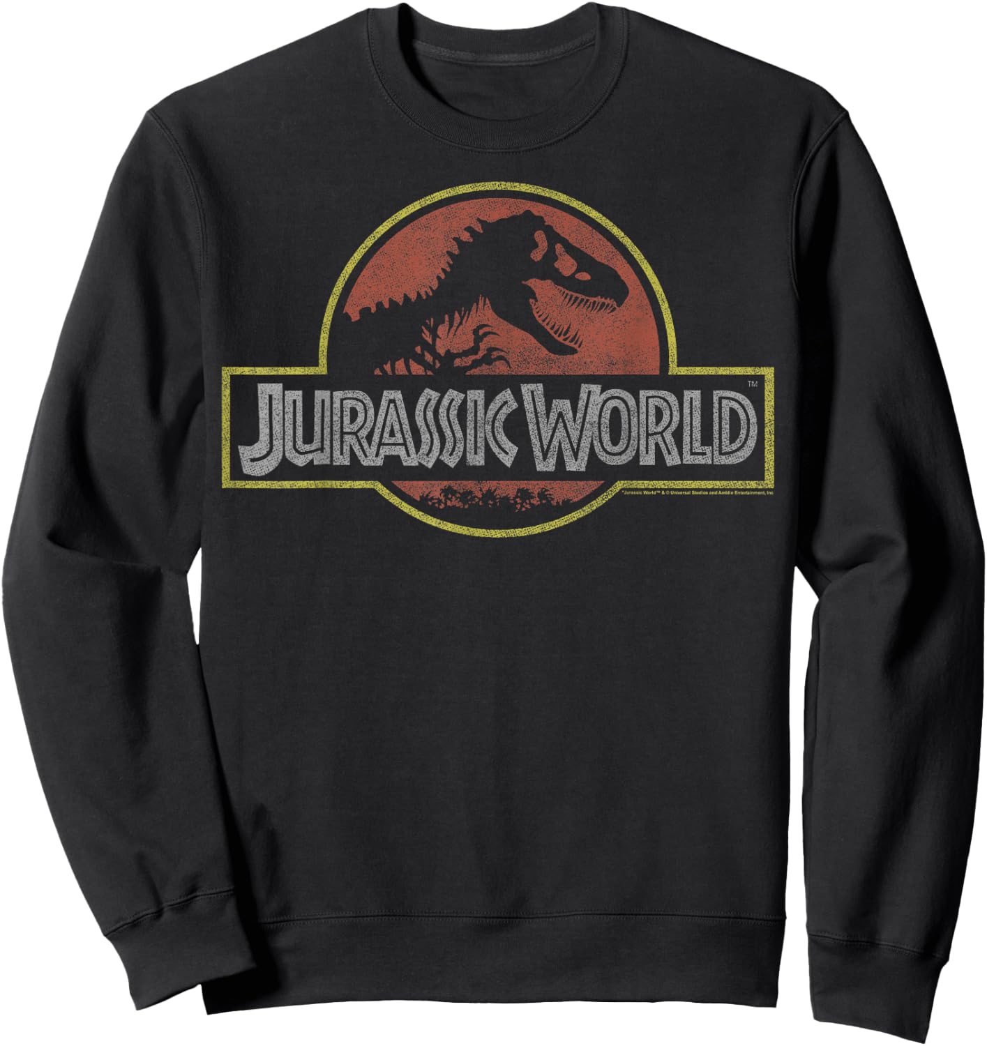 Jurassic World Classic Retro T-Rex Logo Sweatshirt - Sweatshirt | Black