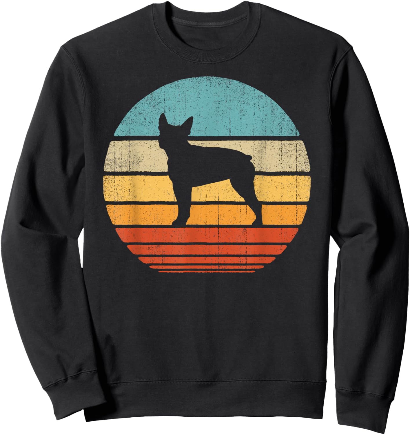 Boston Terrier Retro Vintage 60s 70s Sunset Dog Lovers Men Sweatshirt - Sweatshirt | Black