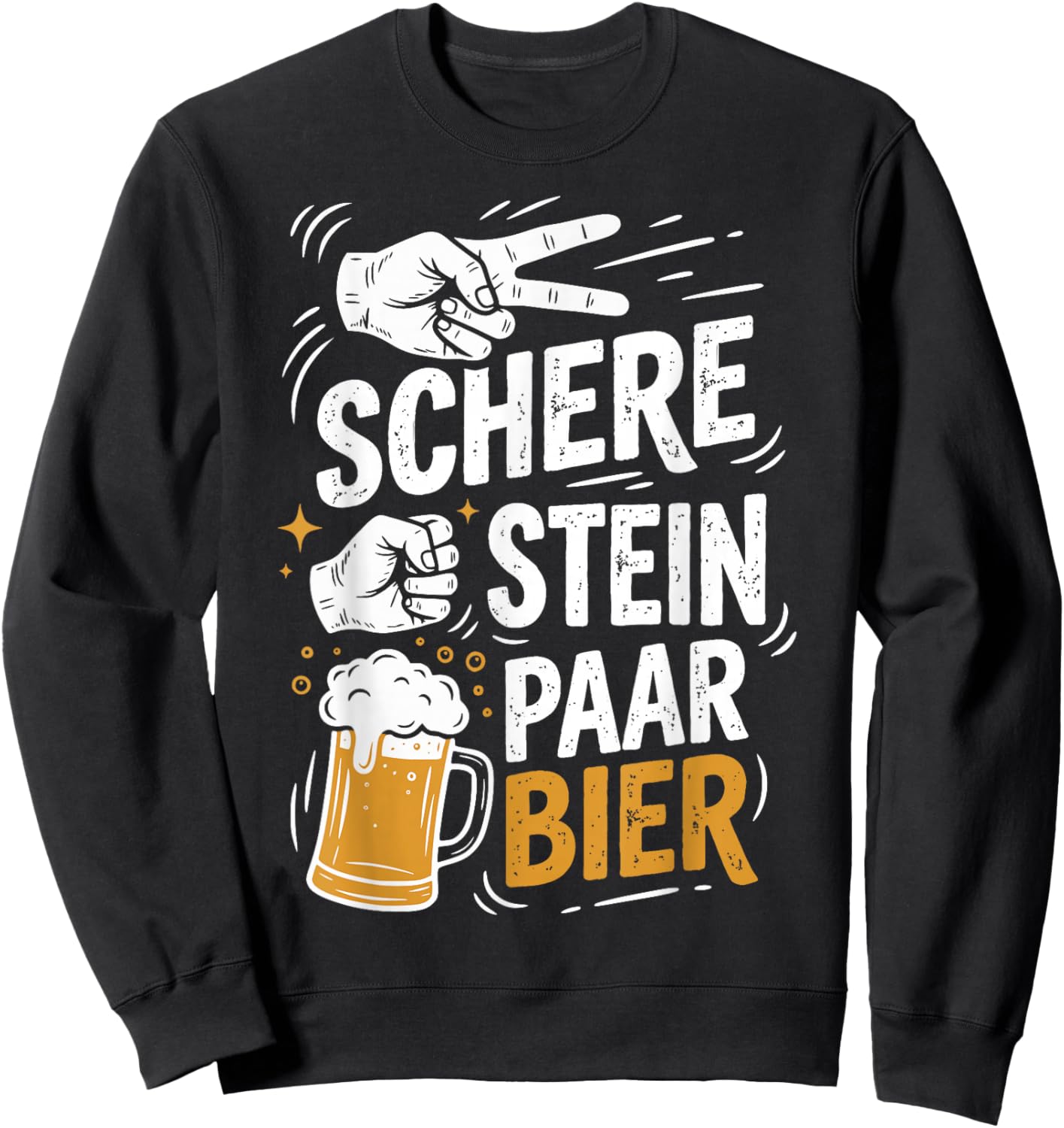 Schere Stein Paar Bier Lustiges Bier Humor Party Beer Sweatshirt - Sweatshirt | Black