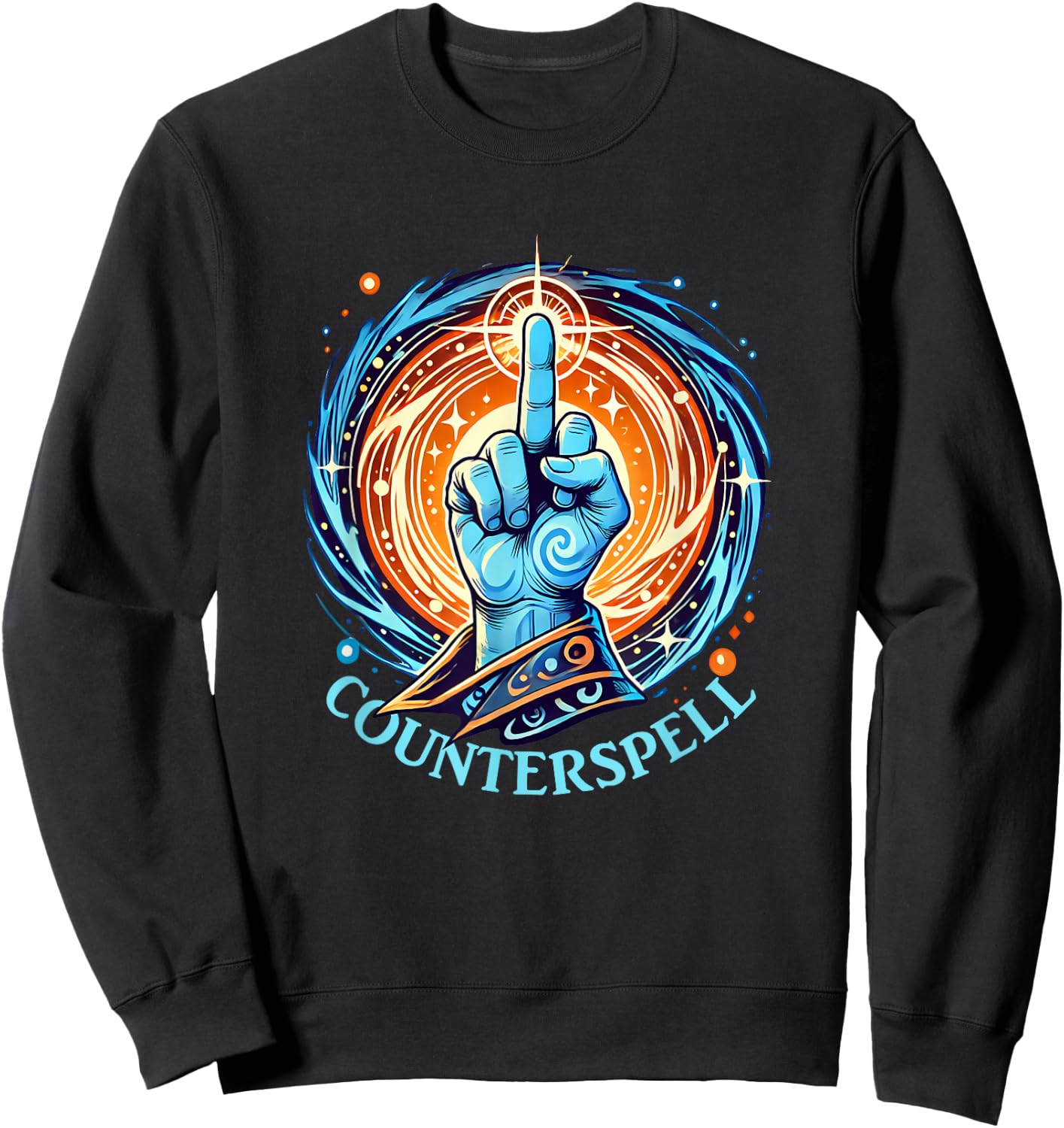 Counterspell Fantasy RPG Magic Spell Sweatshirt - Sweatshirt | Black