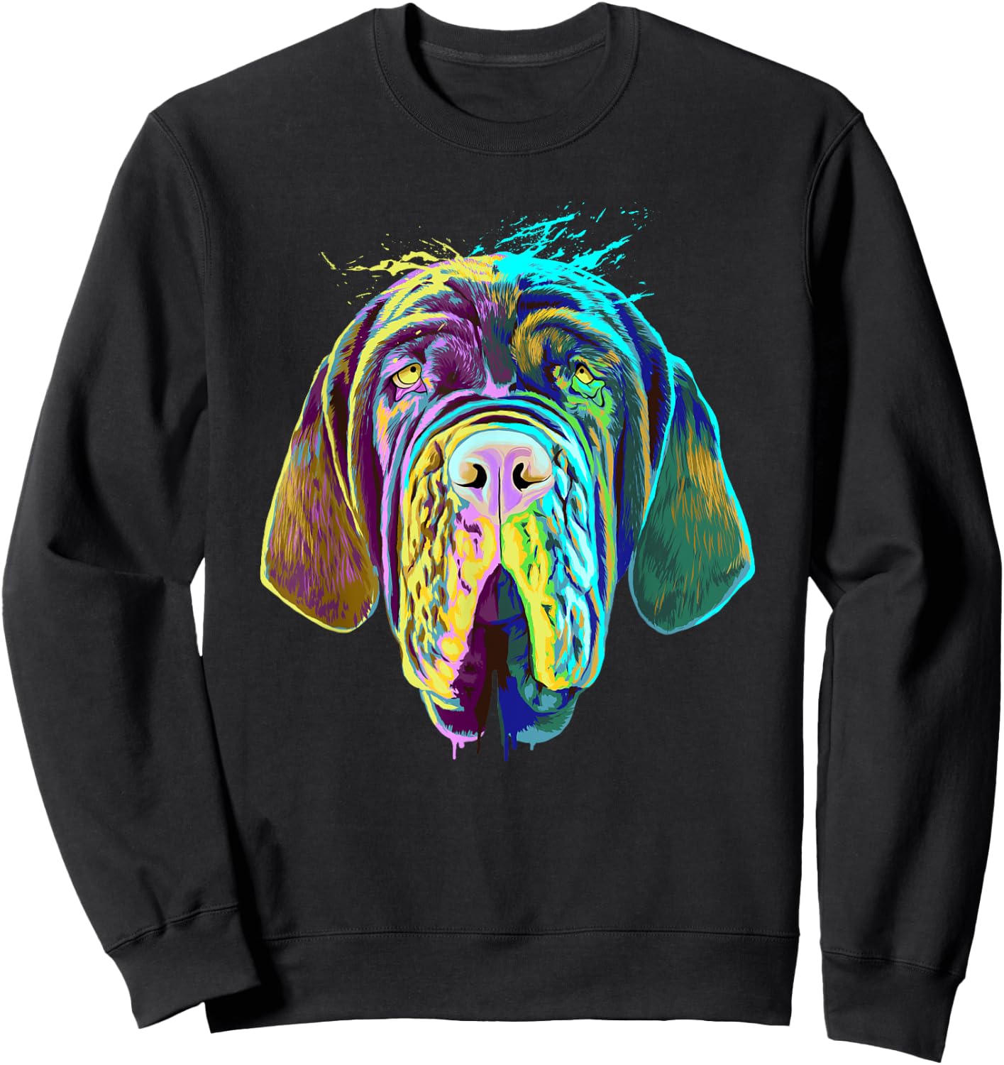 Colourful Splash Dog Neapolitan Mastiff Sweatshirt - Sweatshirt | Black