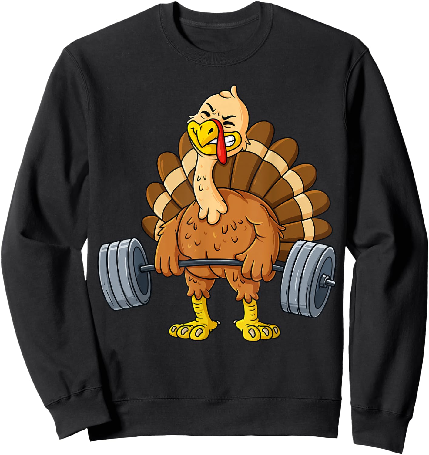 Turkey Deadlift Funny Thanksgiving Day Fitness Weightlifting Sweatshirt - Sweatshirt | Black
