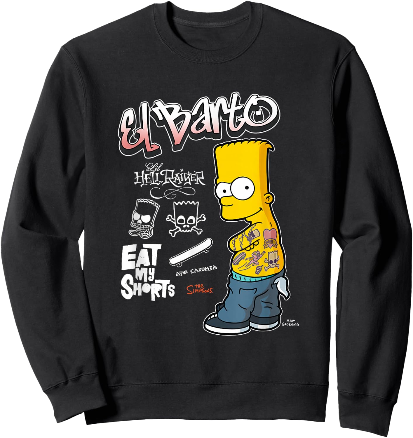 The Simpsons El Barto Eat My Shorts Sweatshirt - Sweatshirt | Black