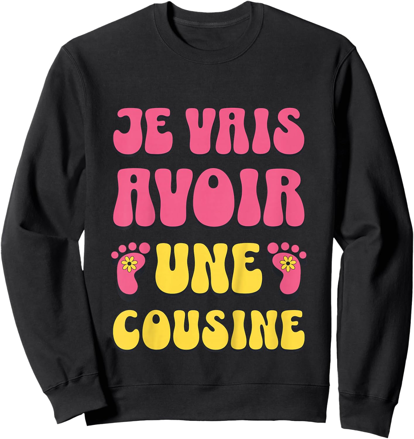Children's Je Vais Having A Cousine Announcement Pregnancy Child Sweatshirt - Sweatshirt | Black