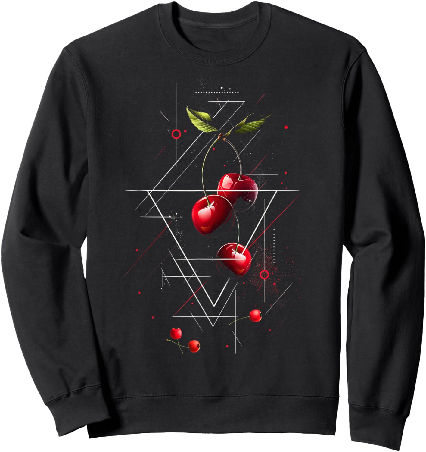 Geometrische Kirsche Sweatshirt - Sweatshirt | Black