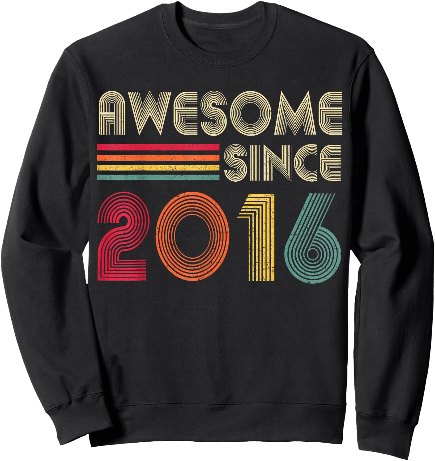 Awesome Since 2016 6th Birthday Retro Sweatshirt - Sweatshirt | Black