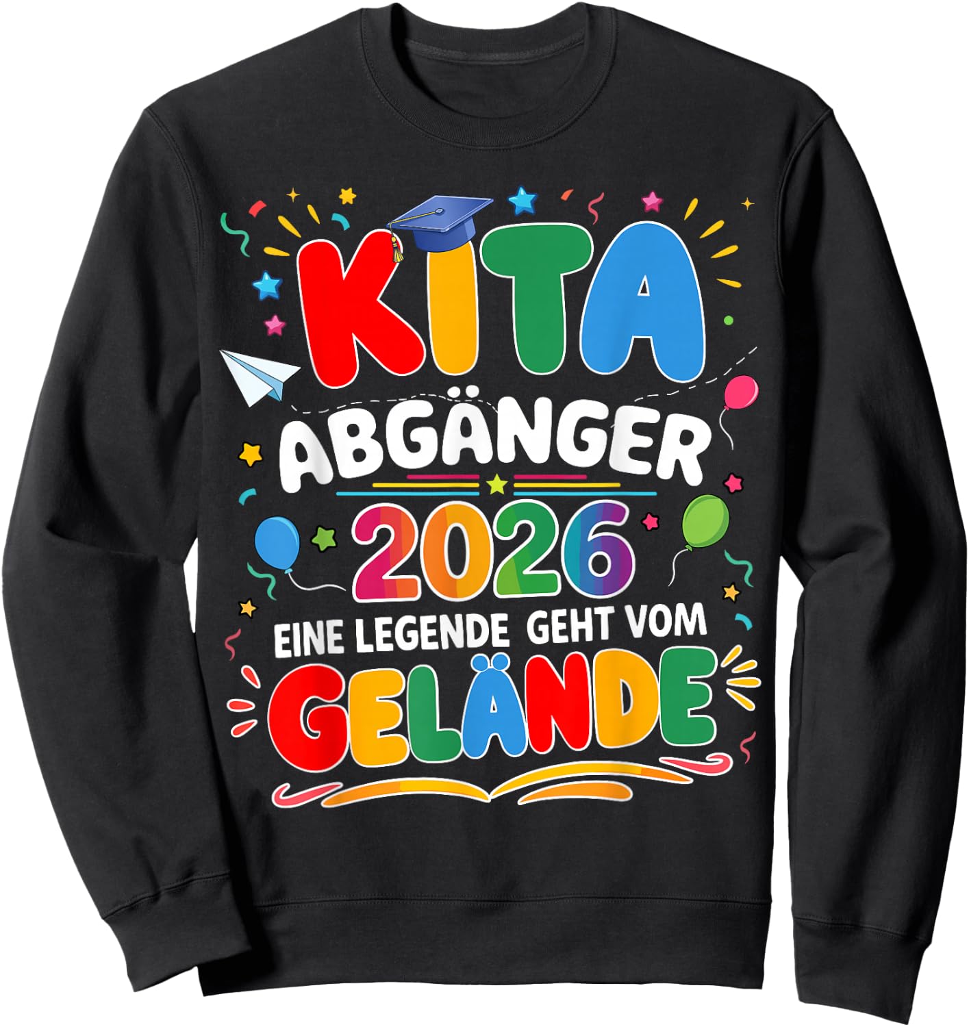 Kita abgänger 2026 Einschulung Schulkind Junge mädchen Sweatshirt - Sweatshirt | Black