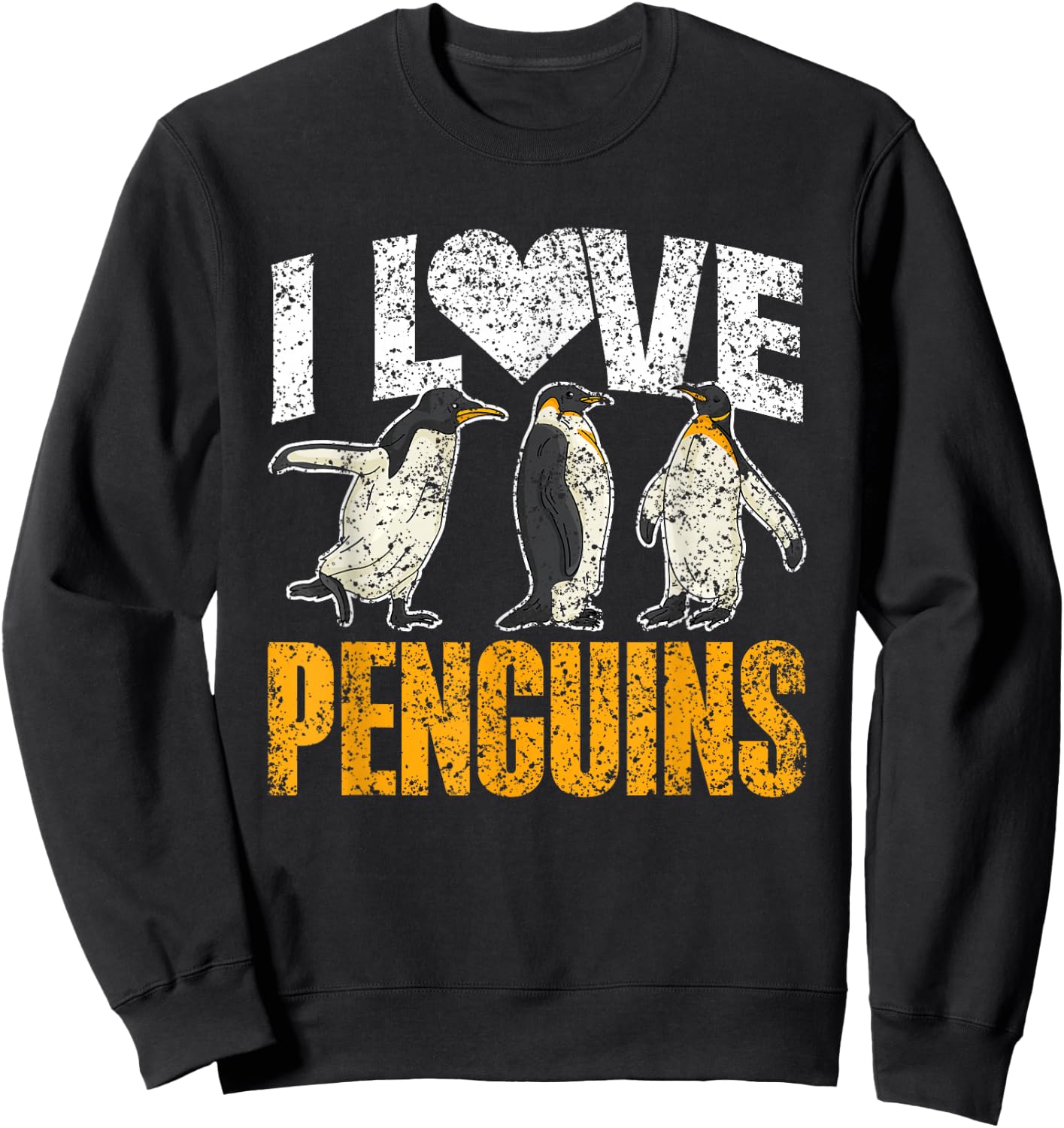 I Love Penguins Lover Animal Cute Penguin Sweatshirt - Sweatshirt | Black