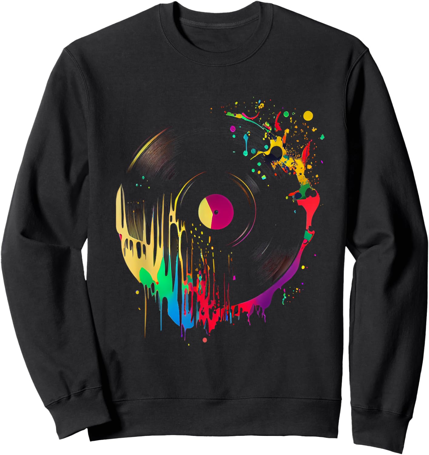Vinyl 80er Schallplatte Retro Vintage Plattenspieler Sweatshirt - Sweatshirt | Black