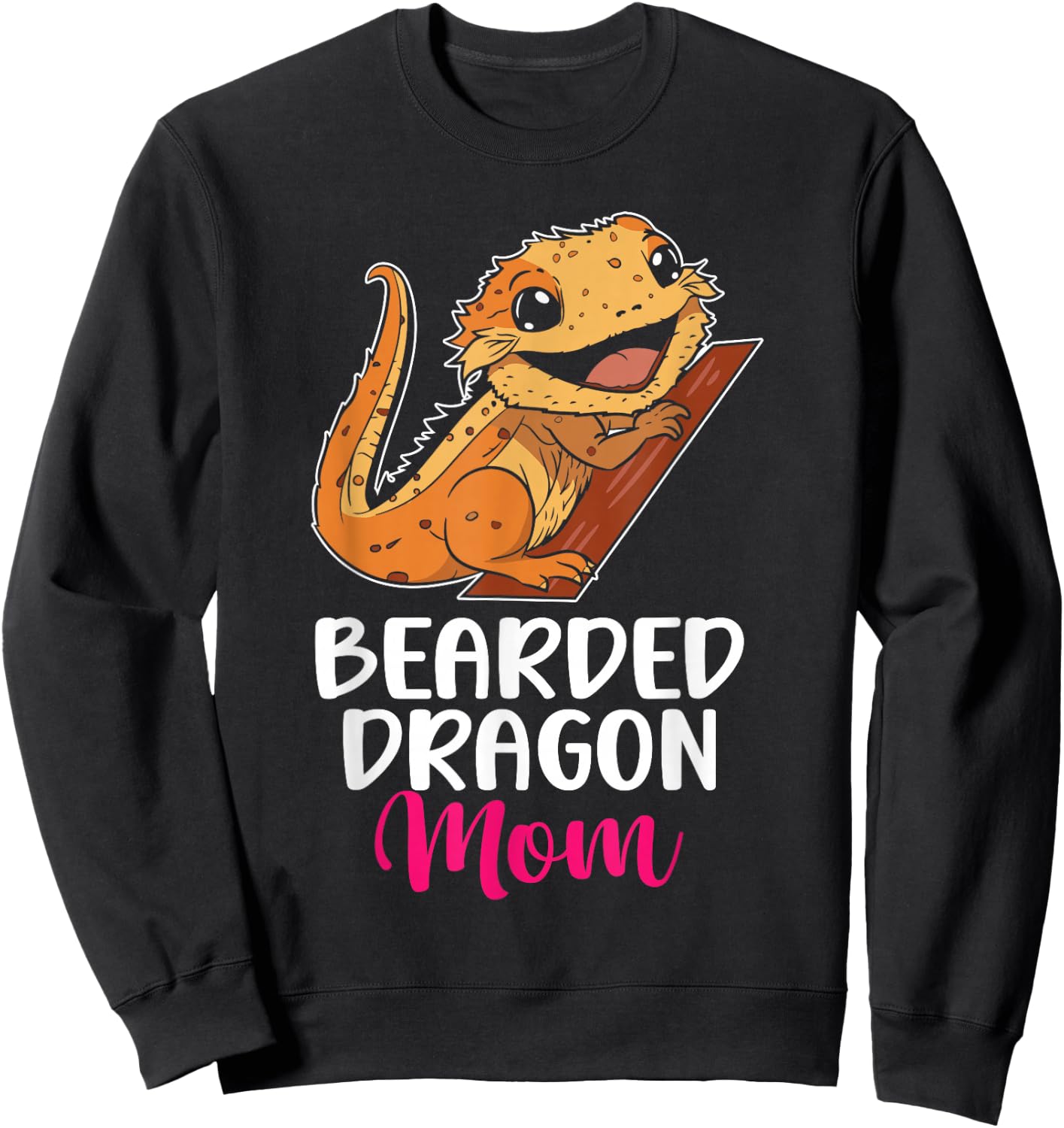 Bearded Dragon Mom Pet Lover Women Lizard Owner Reptile Sweatshirt - Sweatshirt | Black