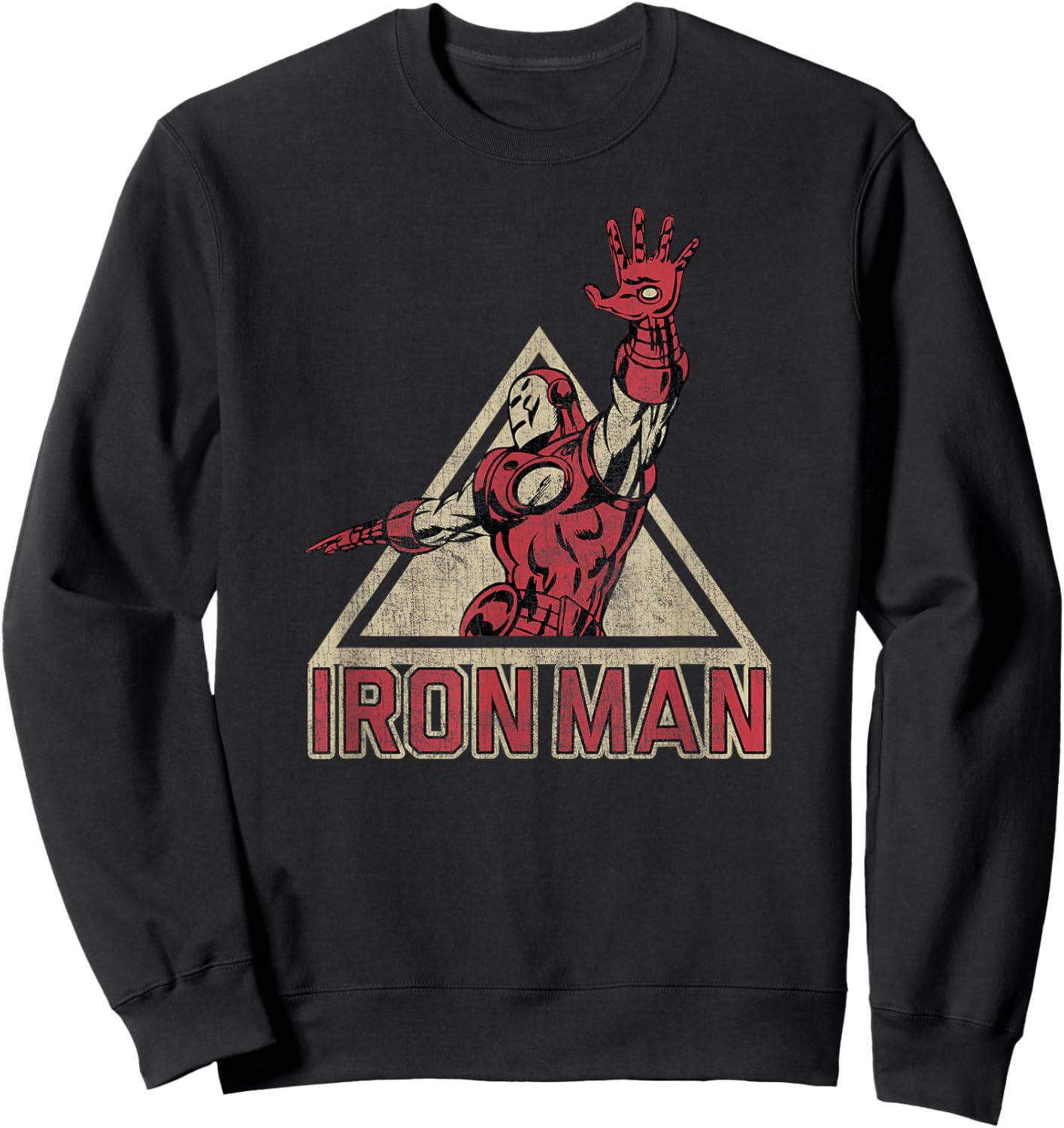 Marvel Iron Man Power Triangle Retro Vintage Graphic Sweatshirt - Sweatshirt | Black
